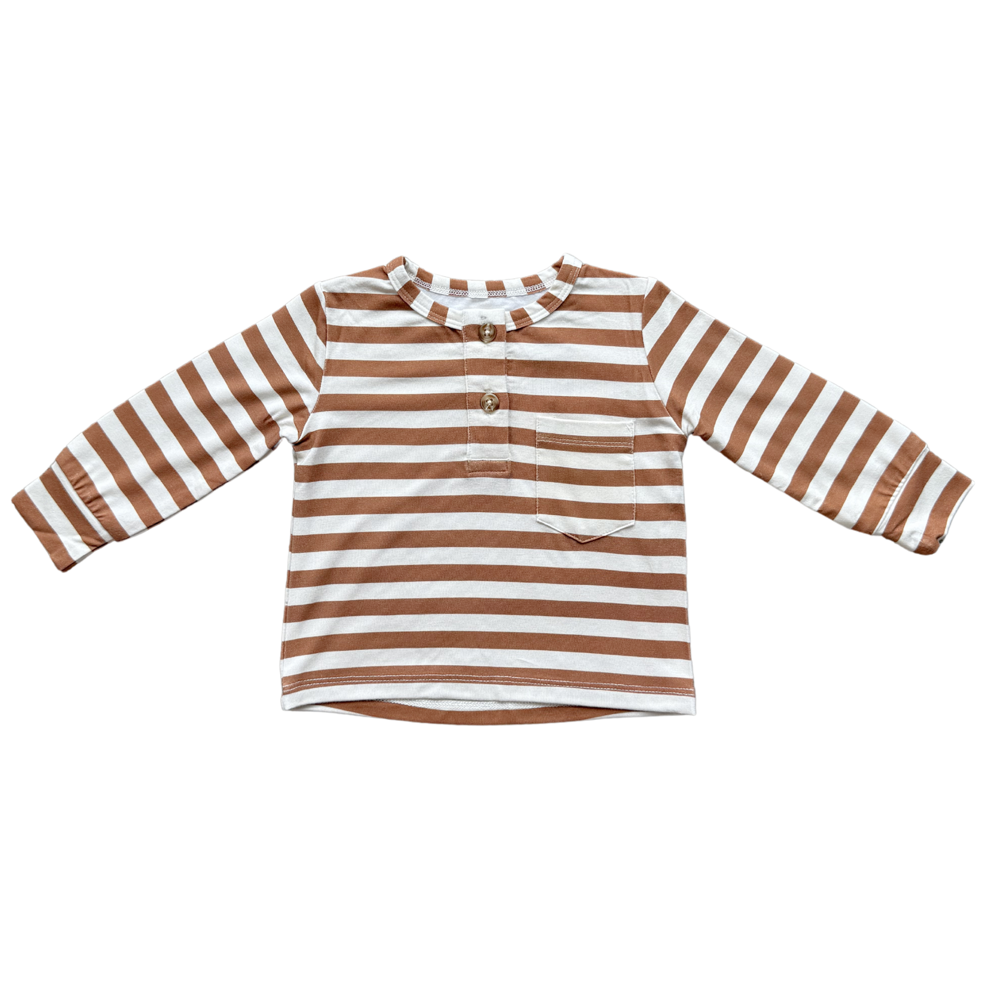 Boy's Long Sleeve Henley Shirt Bamboo