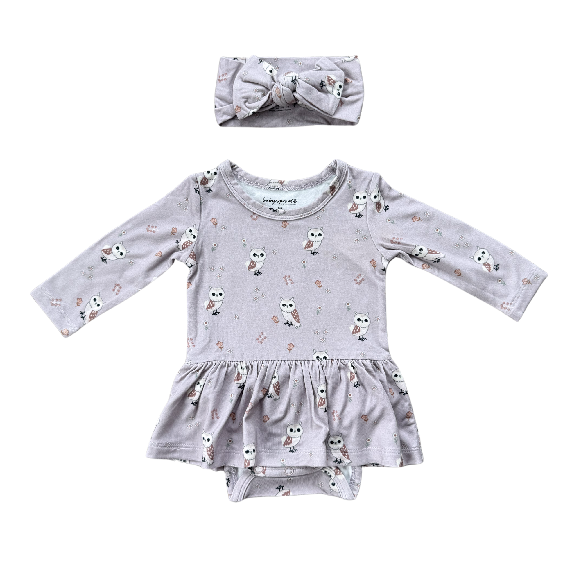 Girl's Bodysuit Dress Set Bamboo