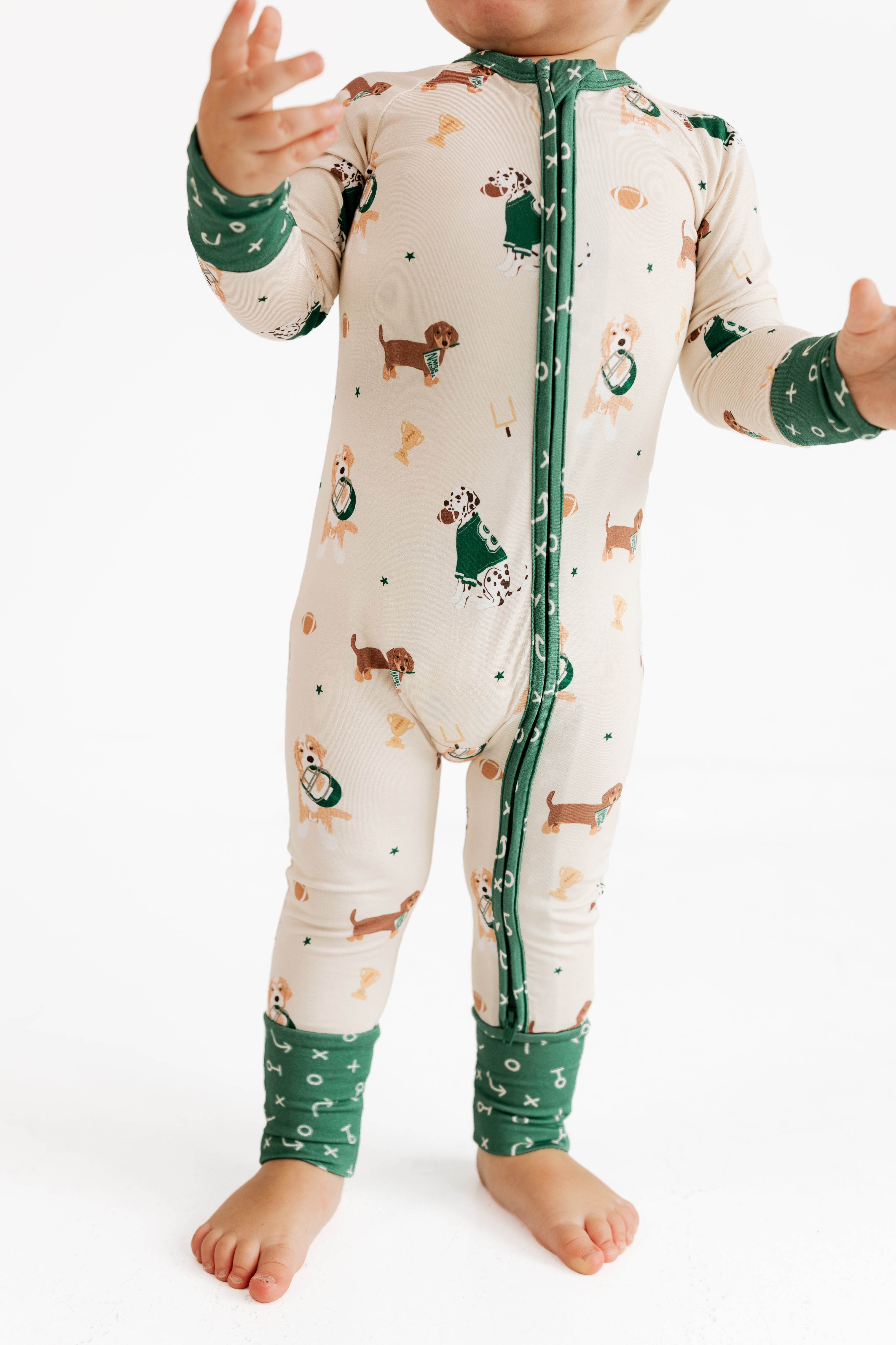Varisty Pups Zipper Romper