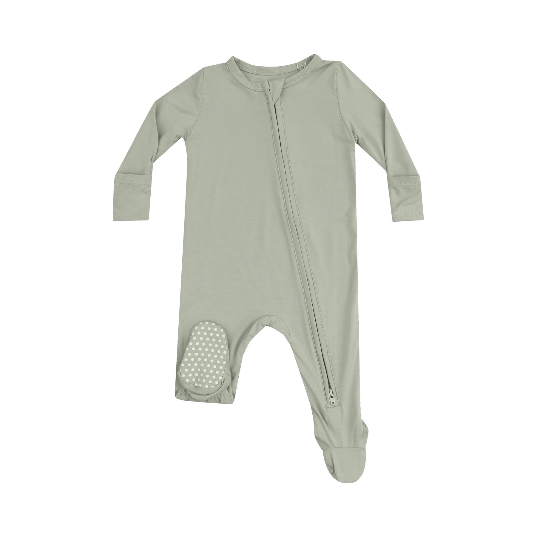 Solid Desert Sage - 2 Way Zipper Footie