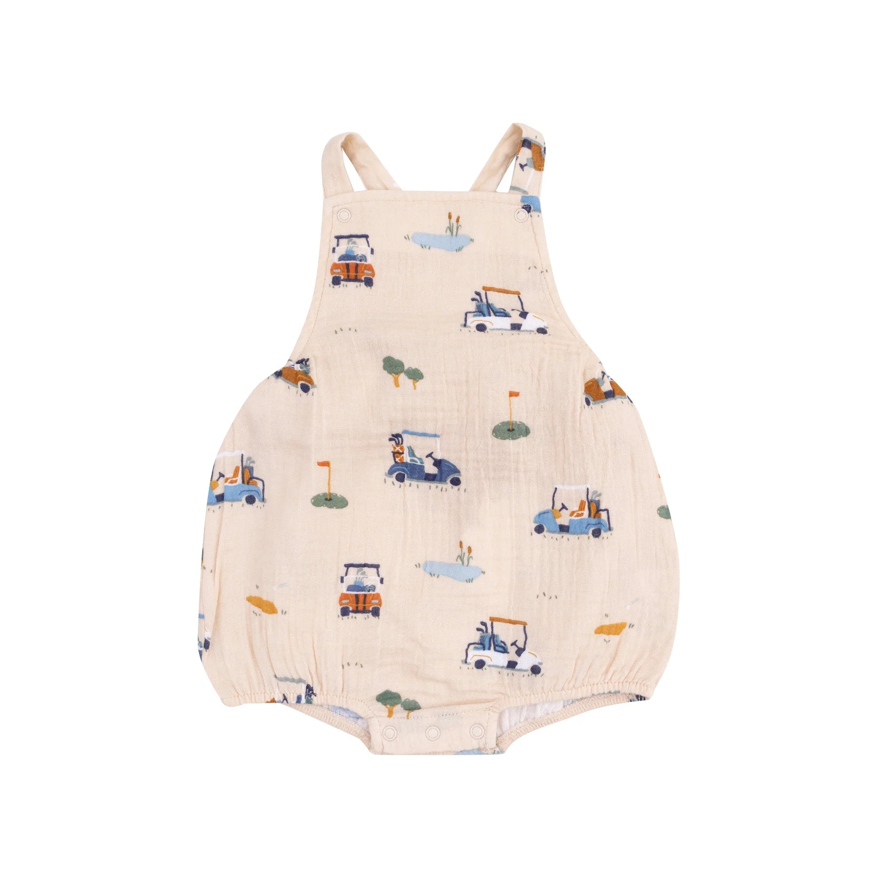 Golf Cart Cuties - Oatmilk Pocket Sunsuit