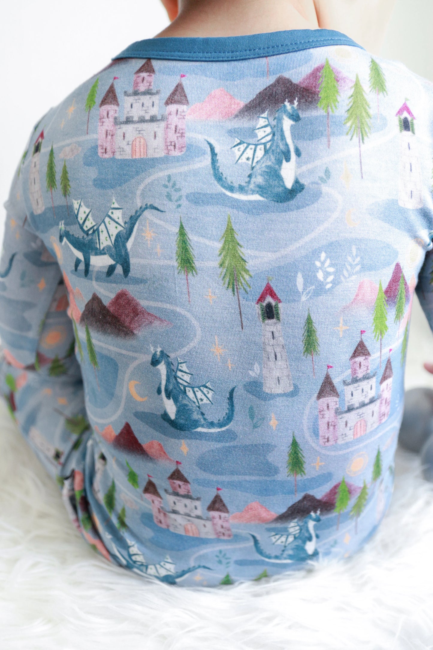 Castles & Dragons | Two-Piece Bamboo Long Sleeve Toddler & Kids Pajamas