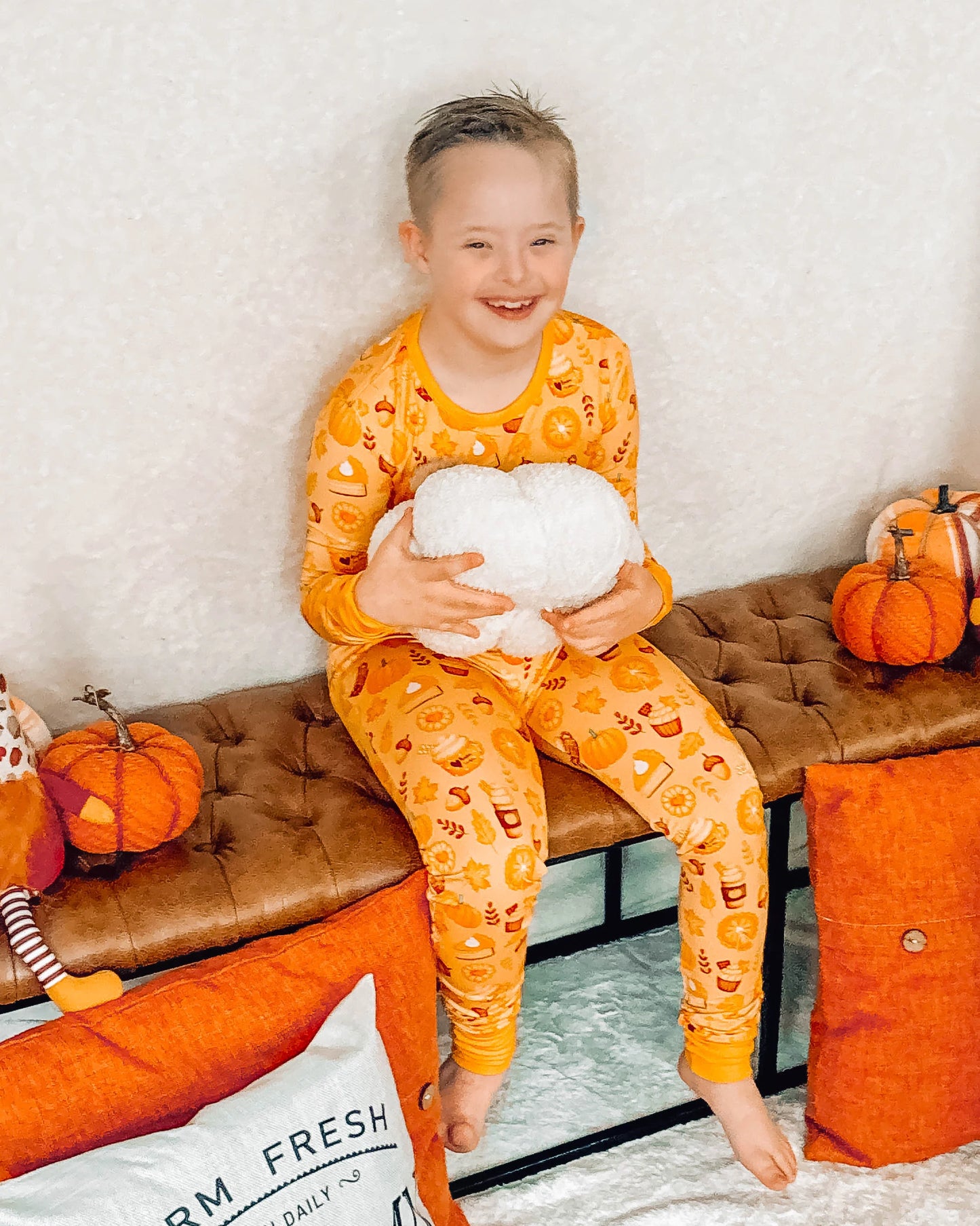 Pumpkin Lover | Two-Piece Bamboo Long Sleeve Toddler & Kids Pajamas