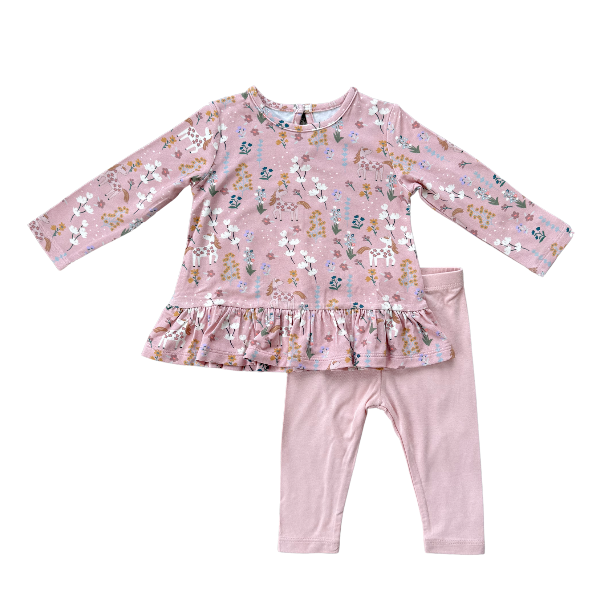 Long Sleeve Peplum Set Bamboo Baby/Kids Clothing Fall 2025