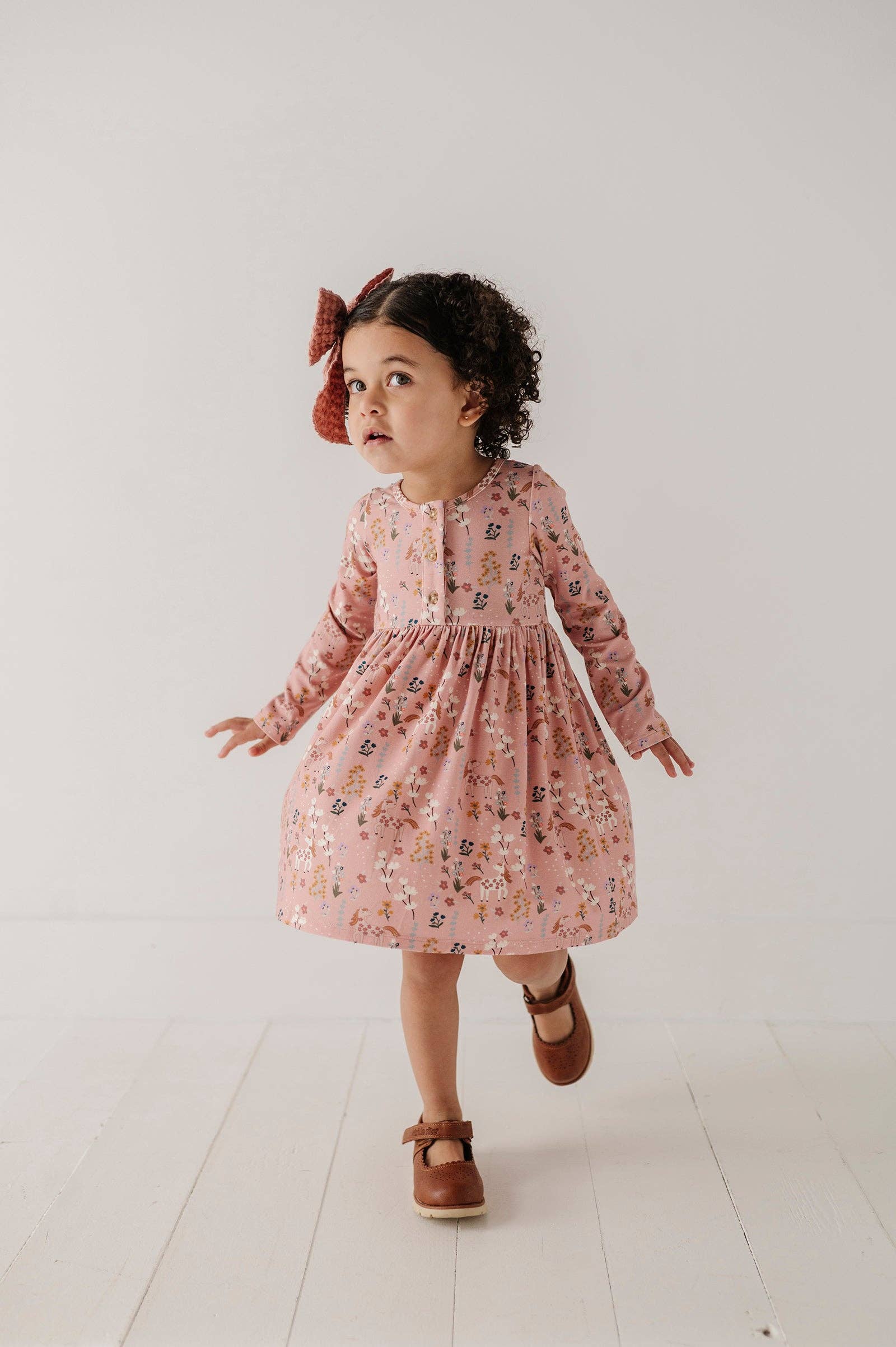 Long Sleeve Henley Dress Bamboo