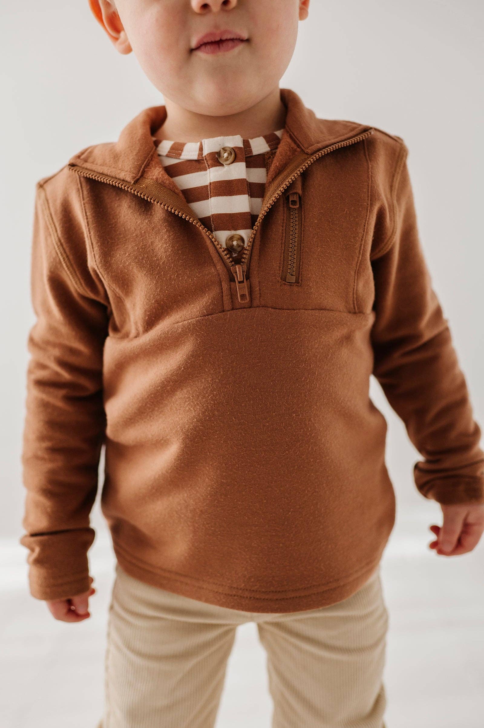 Boy's Long Sleeve Henley Shirt Bamboo
