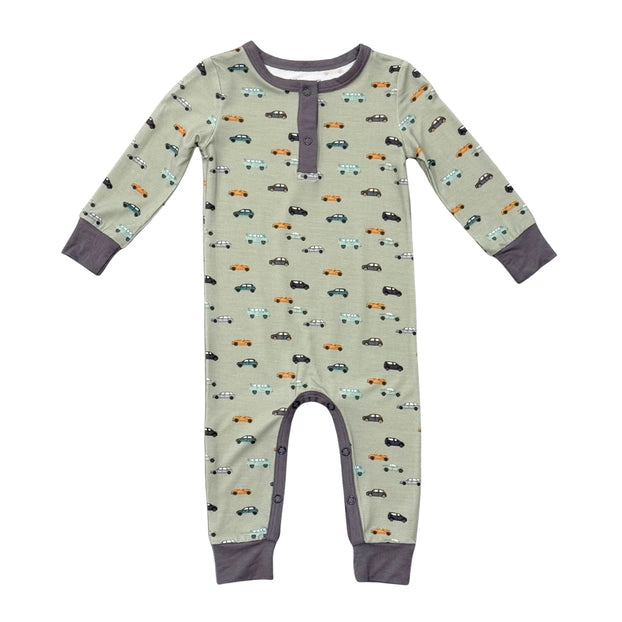 Baby Boy Snap Romper-Cars