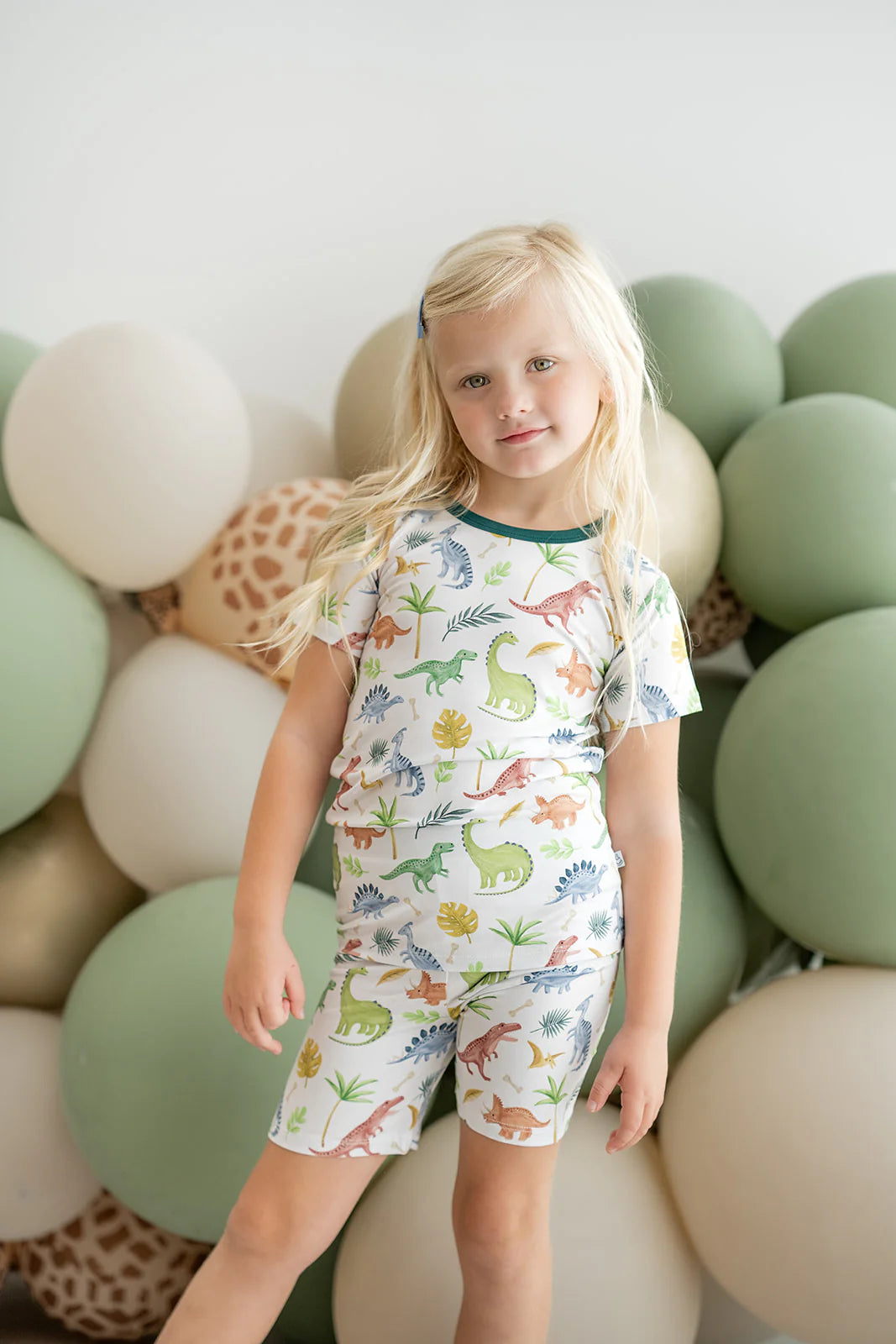 Dinosaur Land | Two-Piece Bamboo Short Sleeve Toddler & Kids Apparel Set