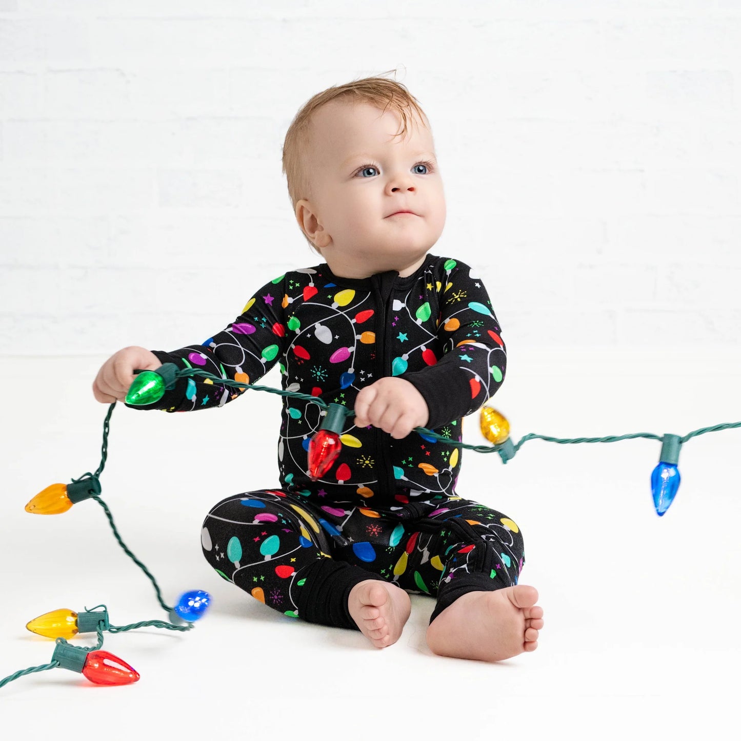 Holiday Lights | Convertible Bamboo Zipper Baby Pajamas