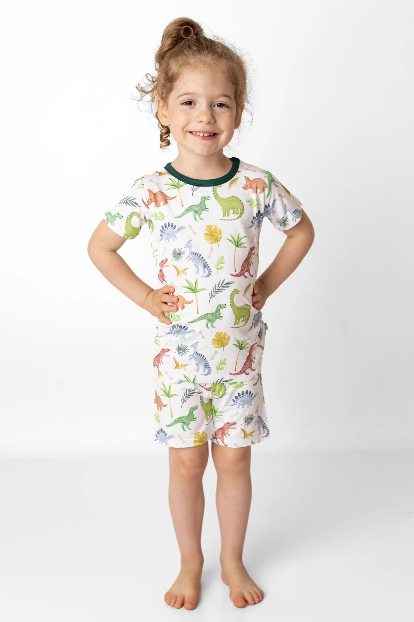 Dinosaur Land | Two-Piece Bamboo Short Sleeve Toddler & Kids Apparel Set