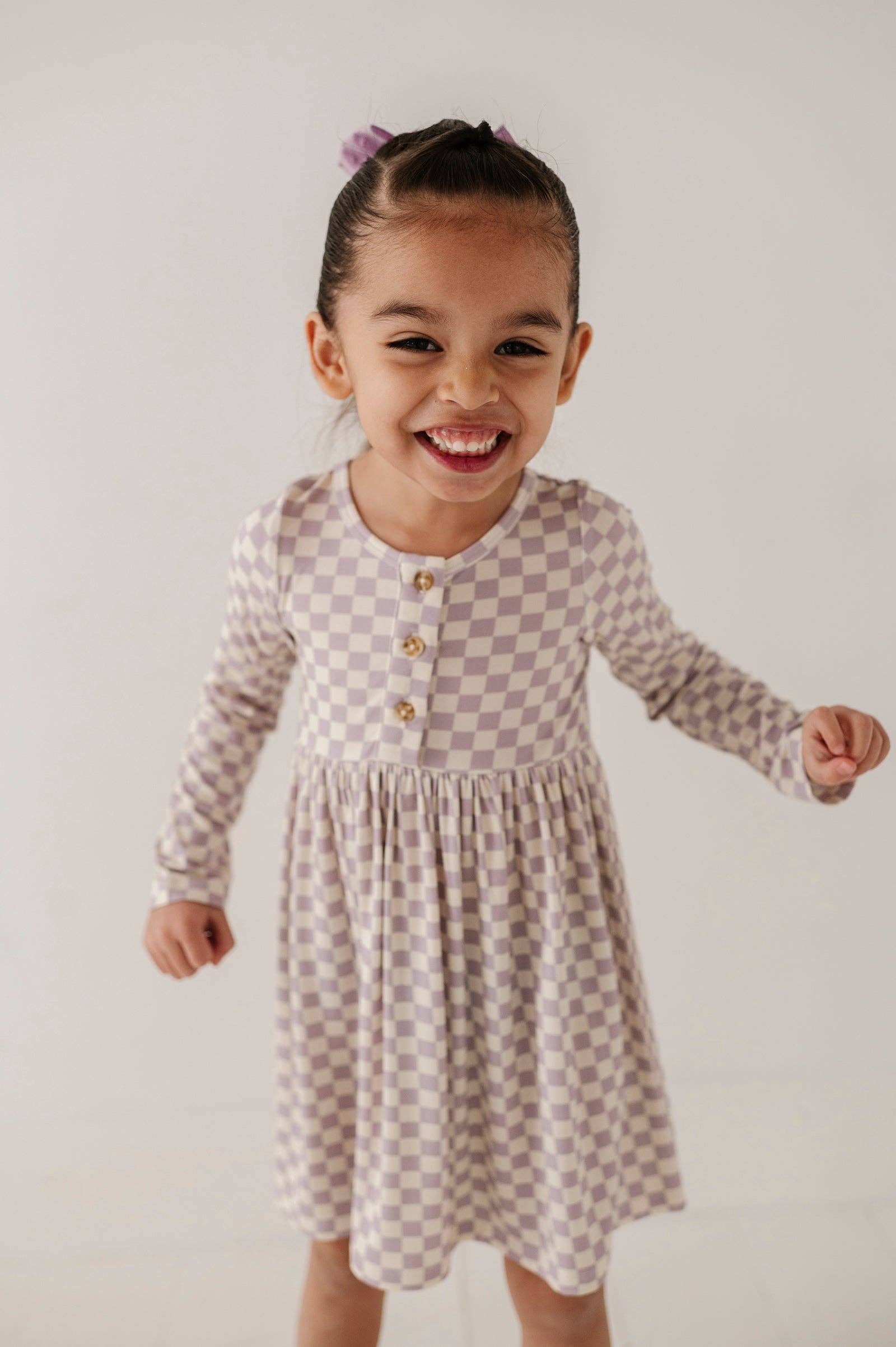 Long Sleeve Henley Dress Bamboo