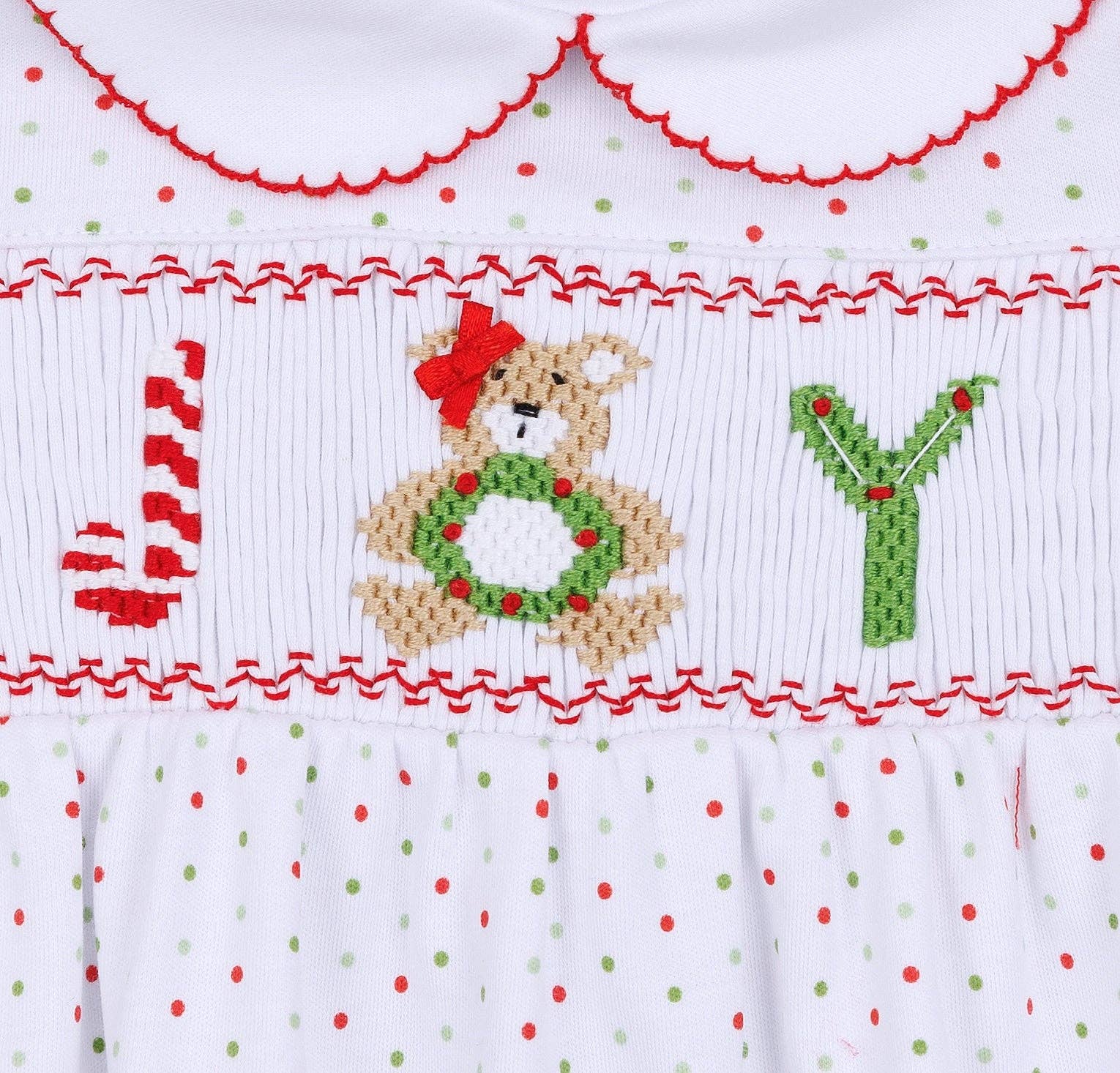 Christmas Joy Classics Smocked Long Sleeve Bubble