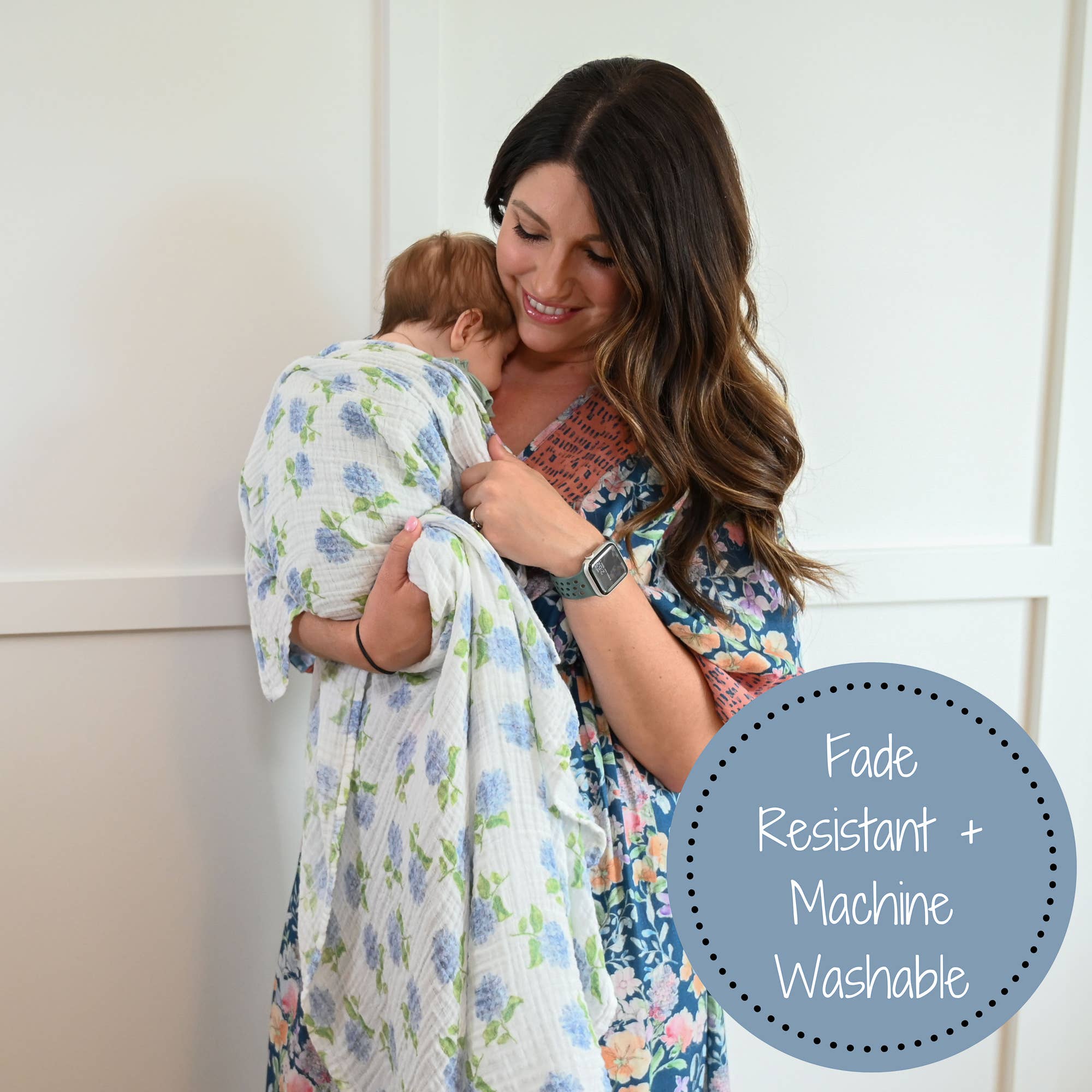 You Had Me At Hydrangea Baby Swaddle Blanket