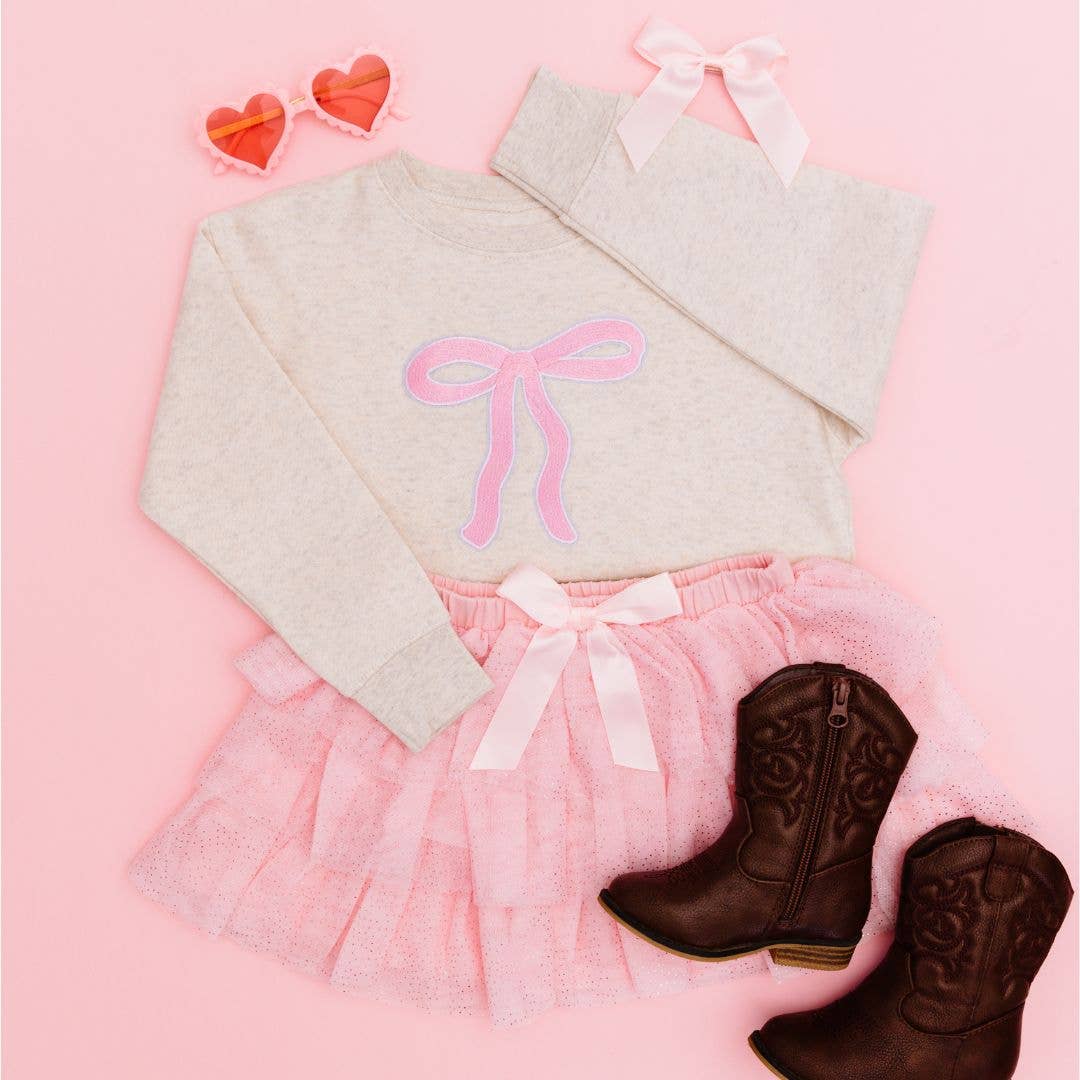 Coquette Bow Patch Sweatshirt - Kids