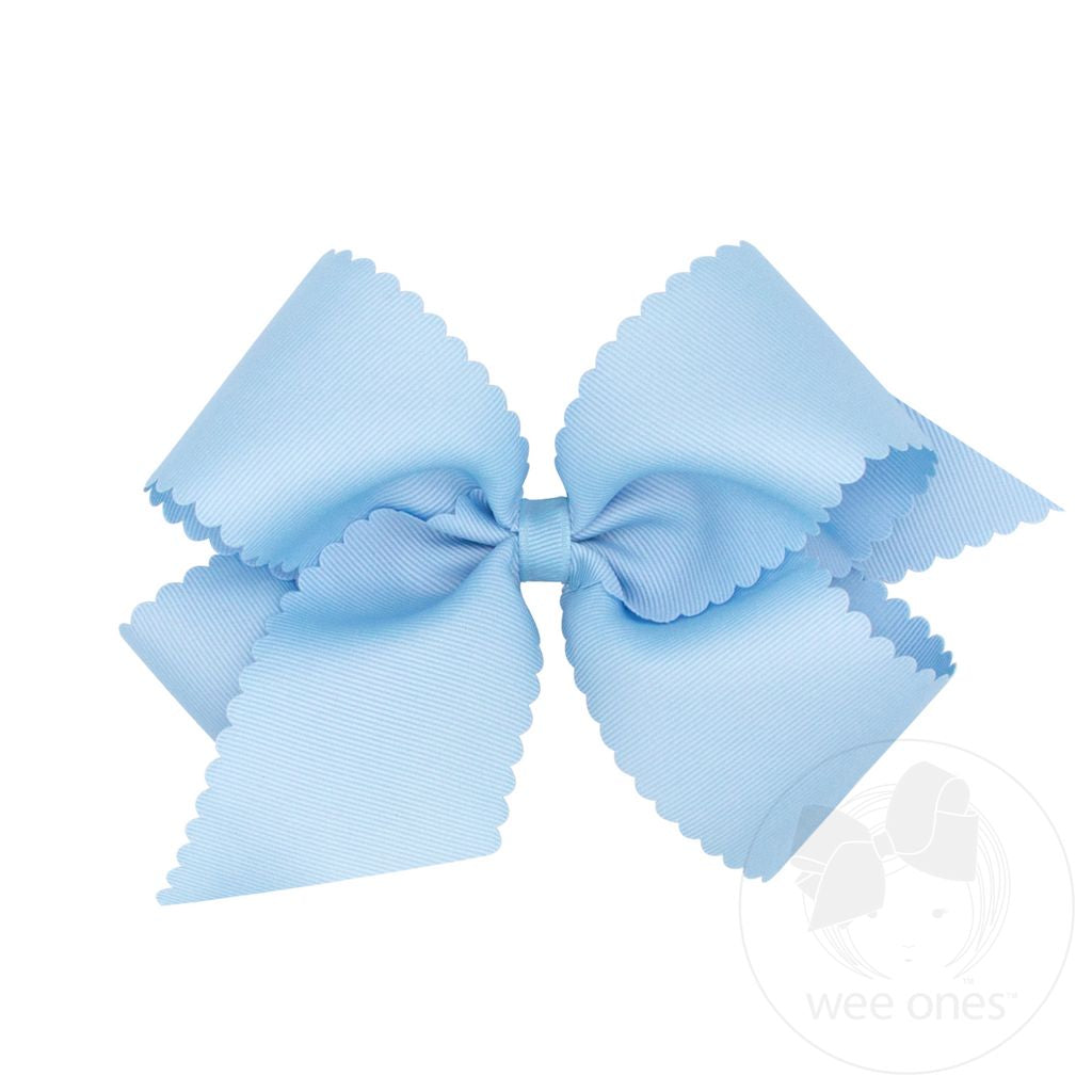 Medium Grosgrain Hair Bow with Scalloped Edge