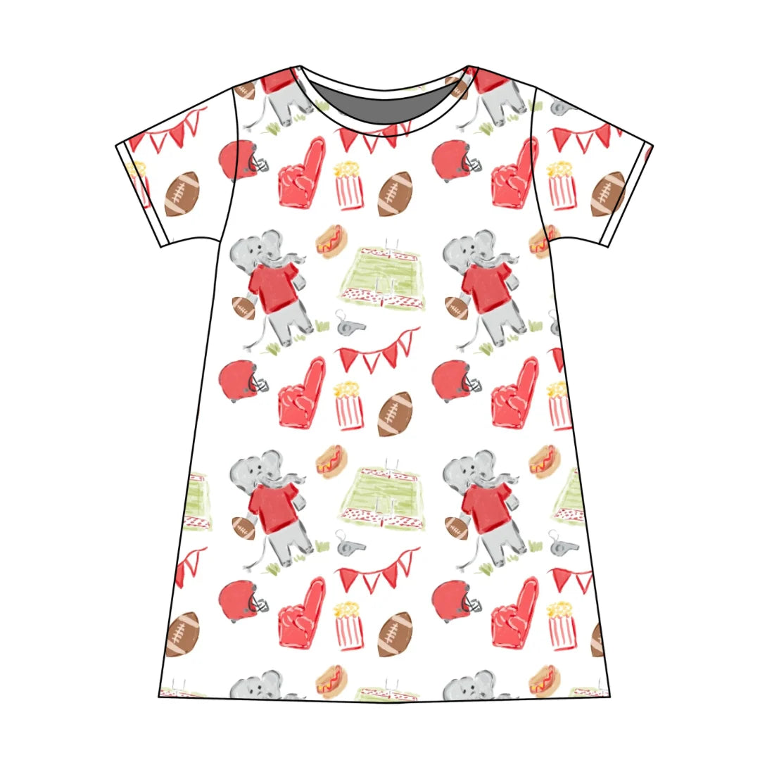 Charlotte Play Dress- Game Day Elephant