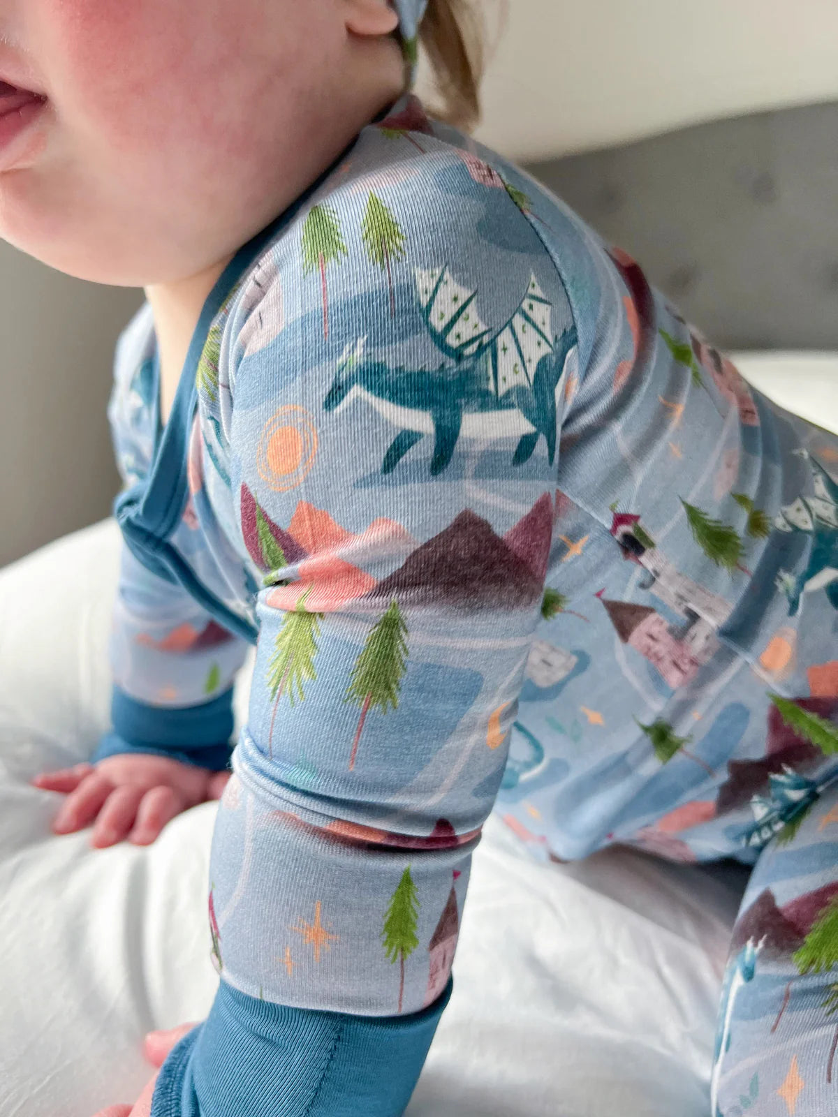 Castles & Dragons | Convertible Bamboo Zipper Baby Pajamas