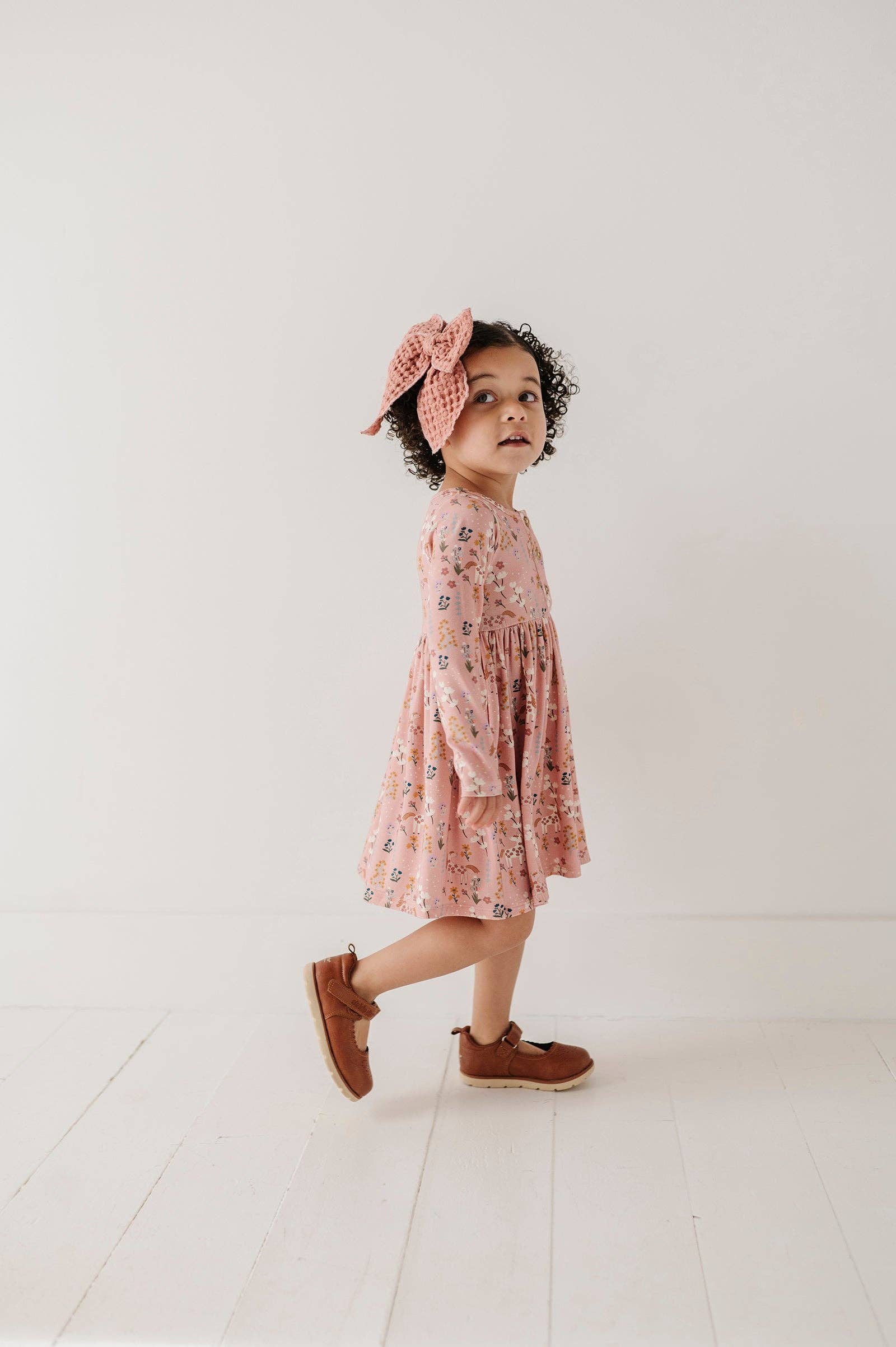 Long Sleeve Henley Dress Bamboo