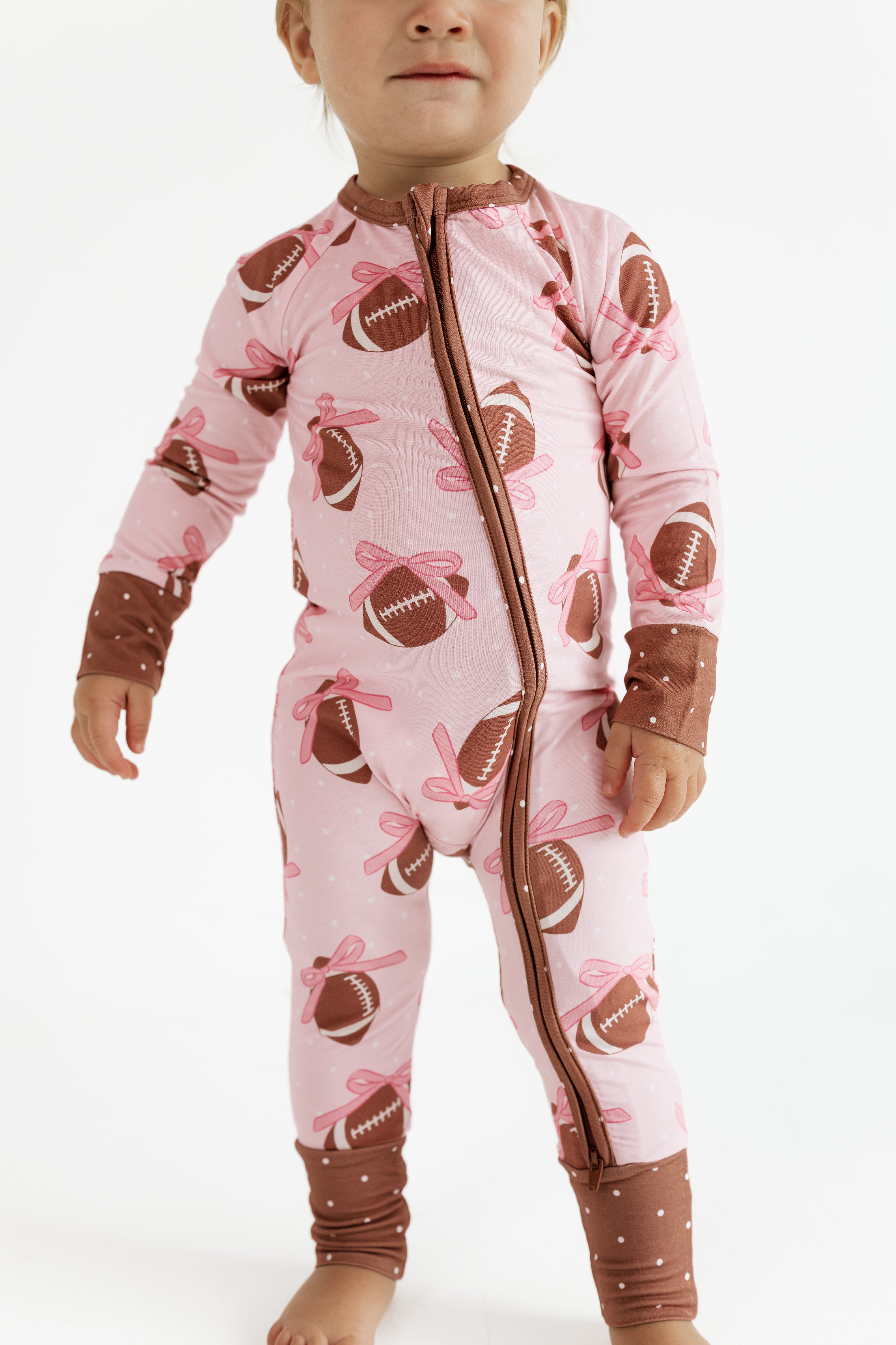 Game Day Bows Zipper Romper