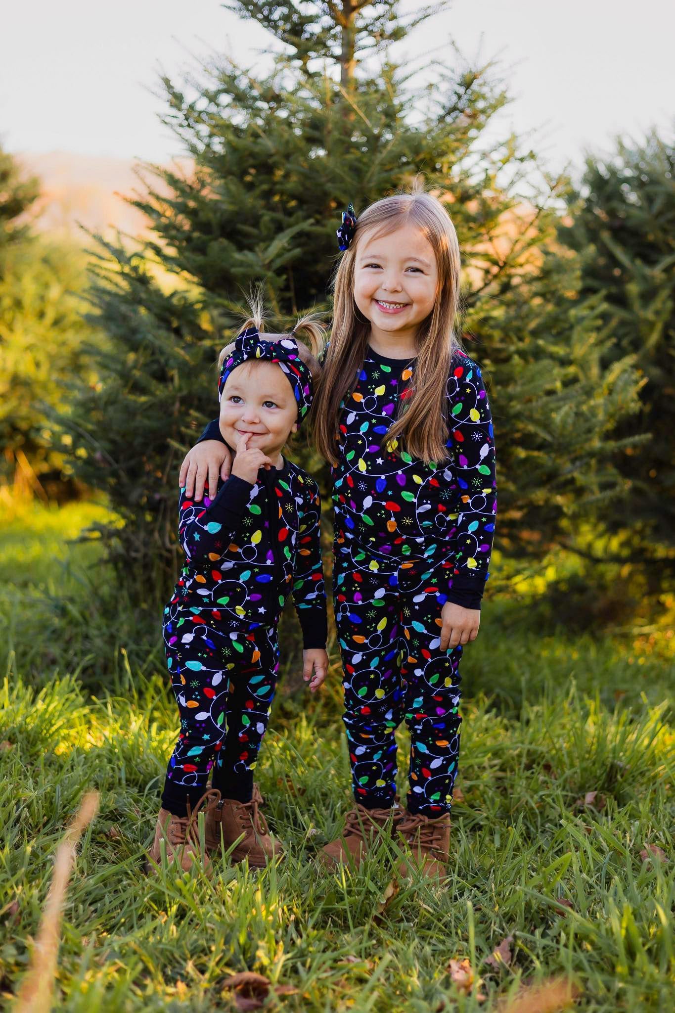 Holiday Lights | Convertible Bamboo Zipper Baby Pajamas