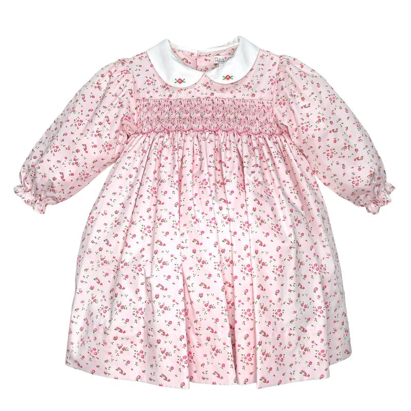 Pink Floral Smocked Dress
