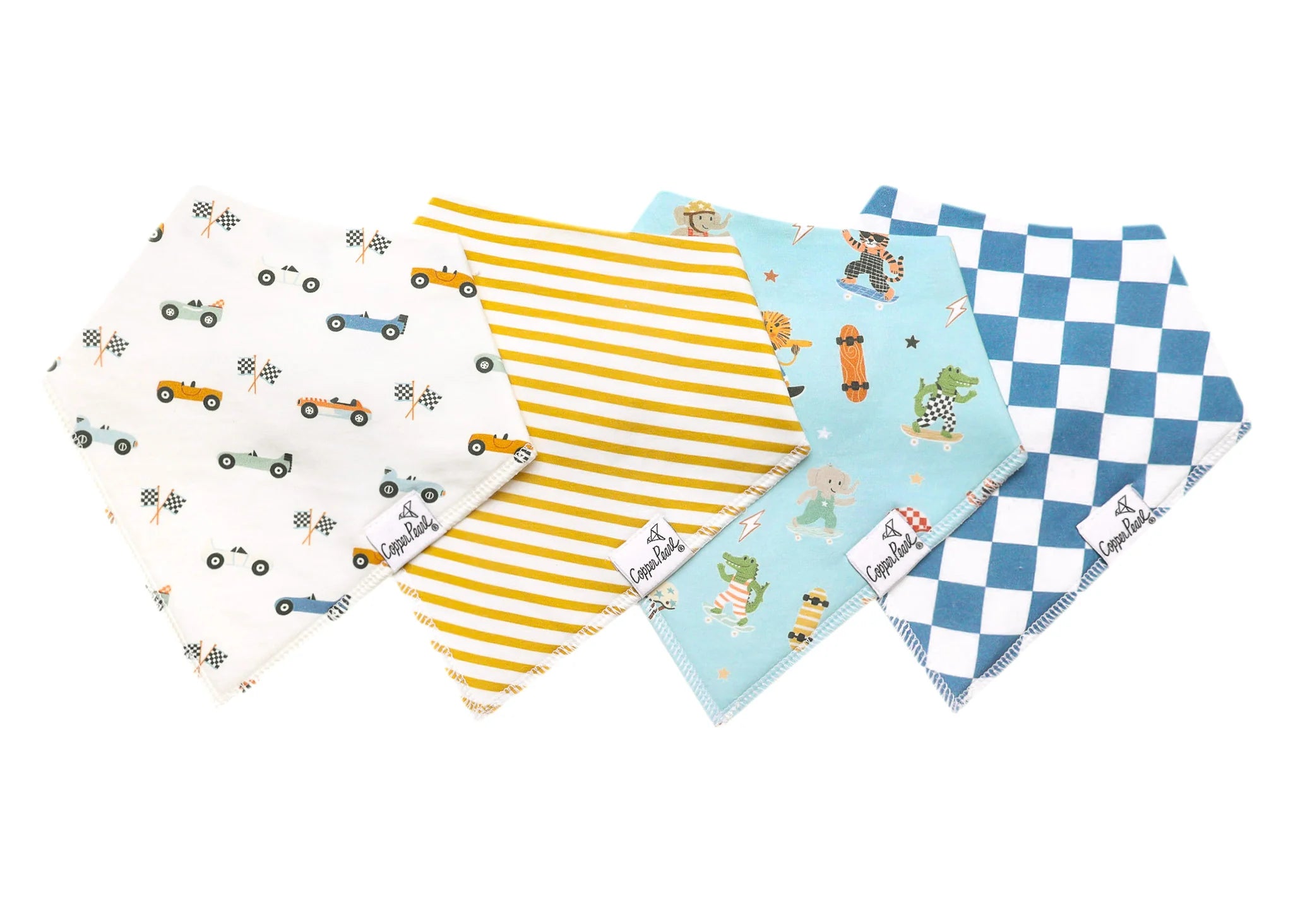 4 Pack Baby Bandana Bibs - Speedster