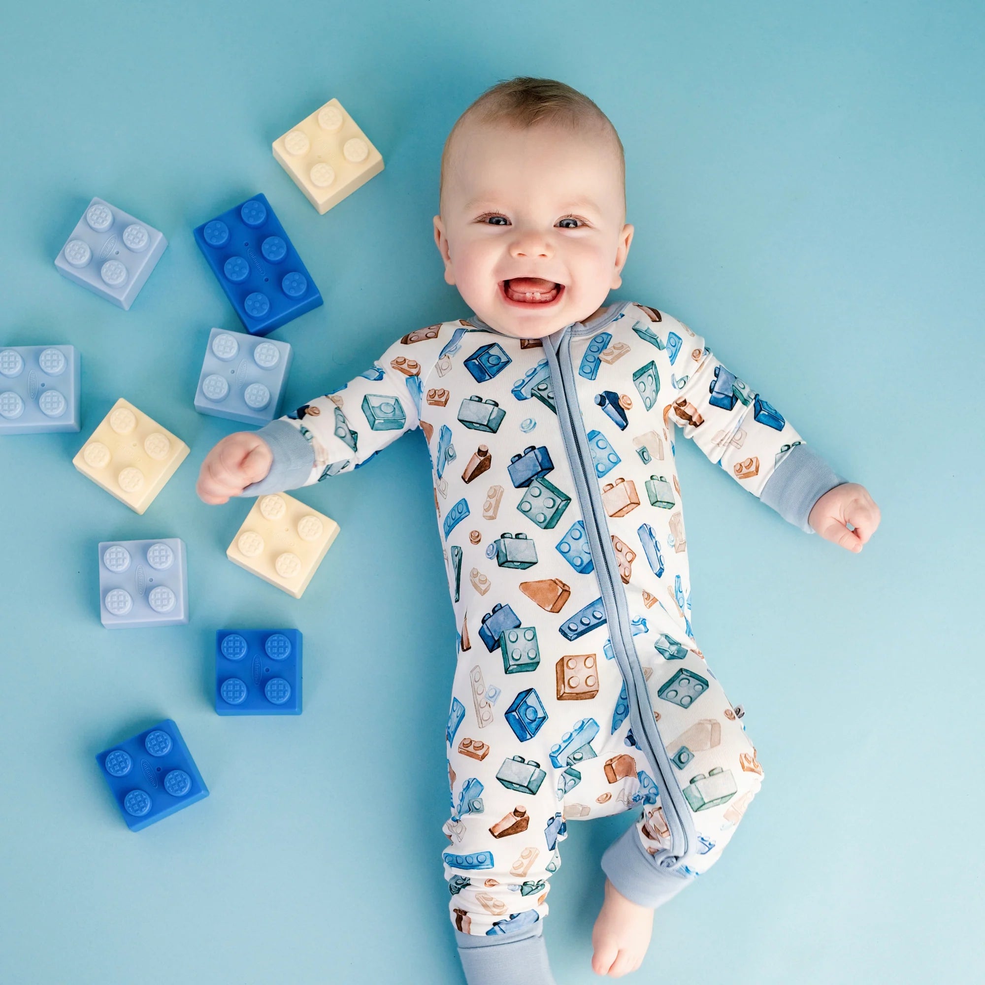 Block Party (Blue) Romper