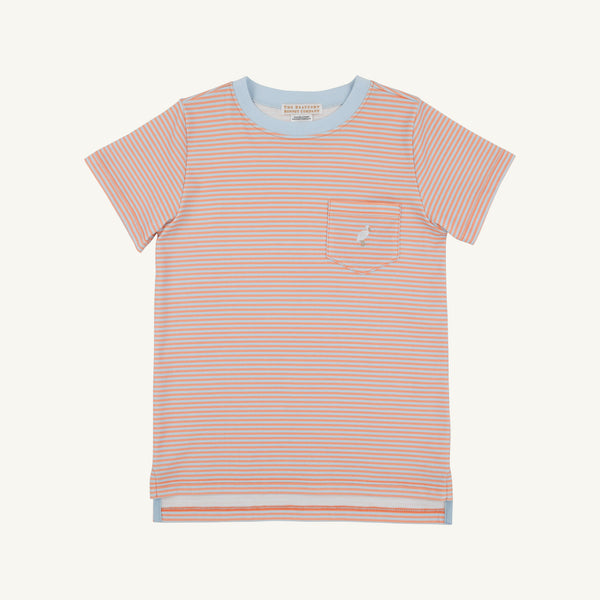 Carter Crewneck in Seashore Sherbet & Buckhead Blue Stripe