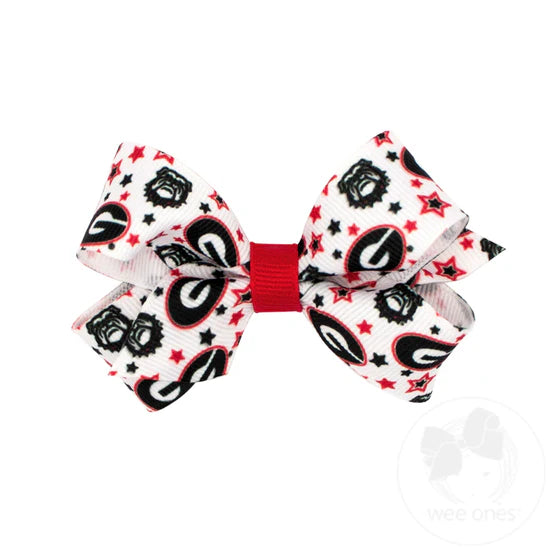 Mini Georgia Logo Print Hair Bow