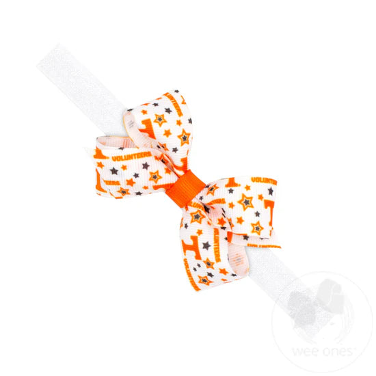 Mini Georgia Logo Print Hair Bow on Baby Band