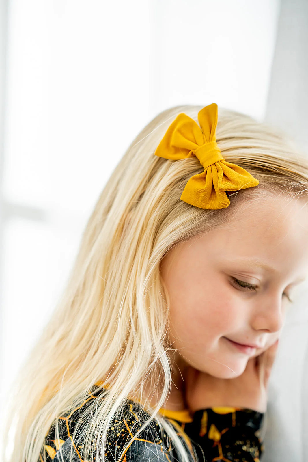 Toddler Bamboo Clip on Bow