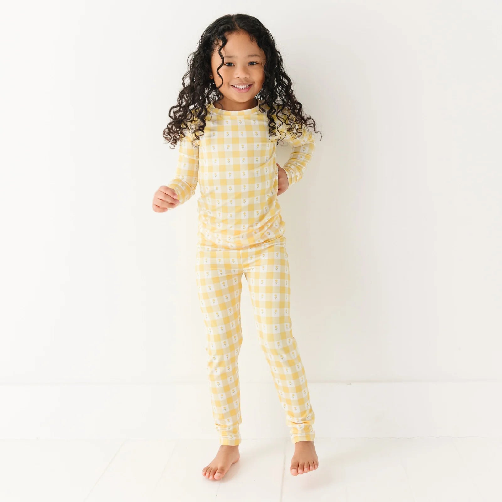 Yellow Gingham Tulip Two-Piece