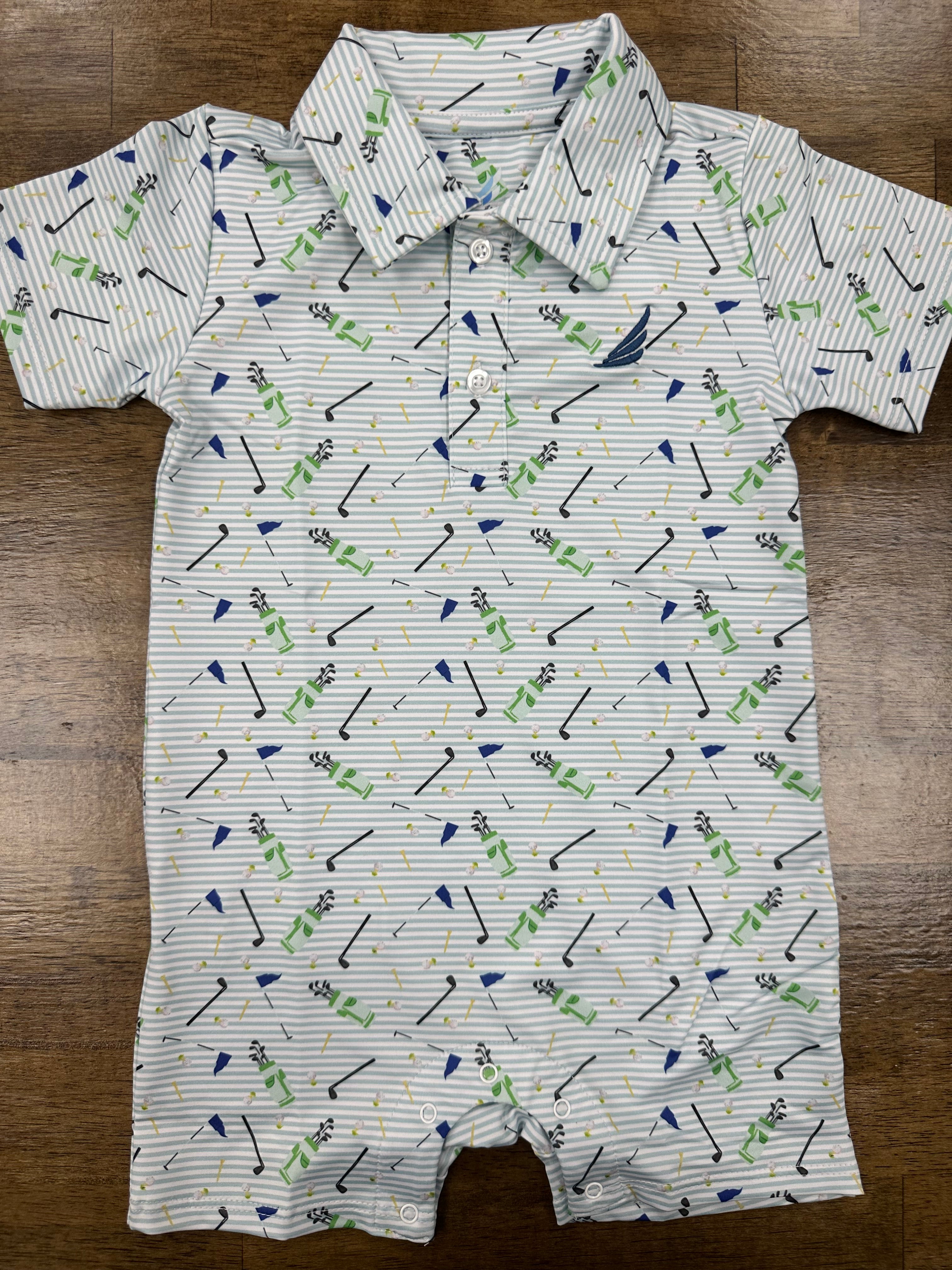 Banks-Performance Golf Print Polo Romper