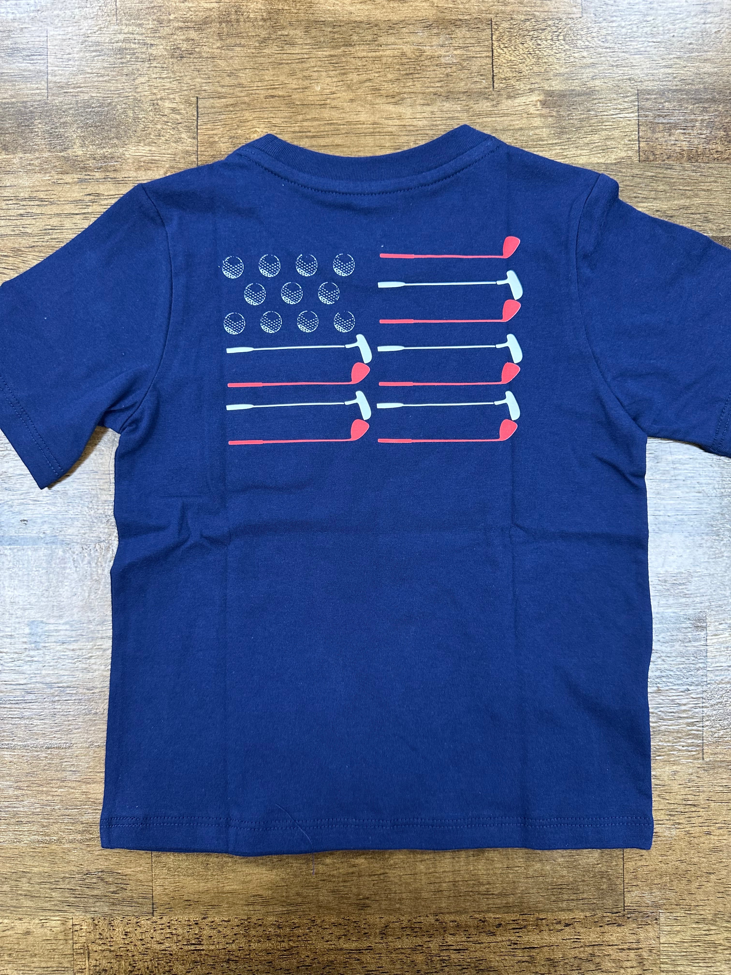 Asher-Solid Navy Golf Flag Graphic Tee