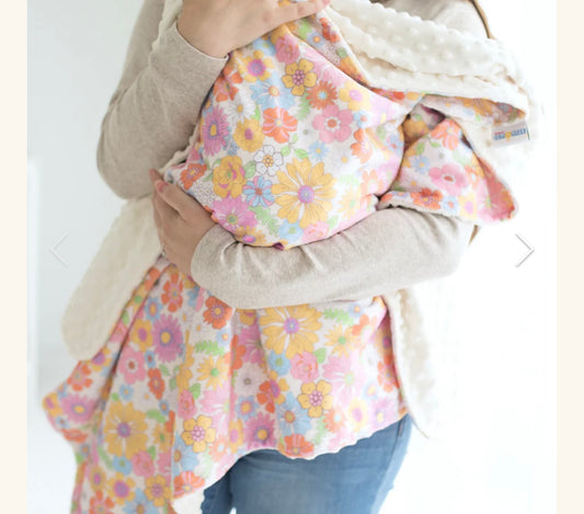Baby and Toddler Minky Blanket- Retro Floral