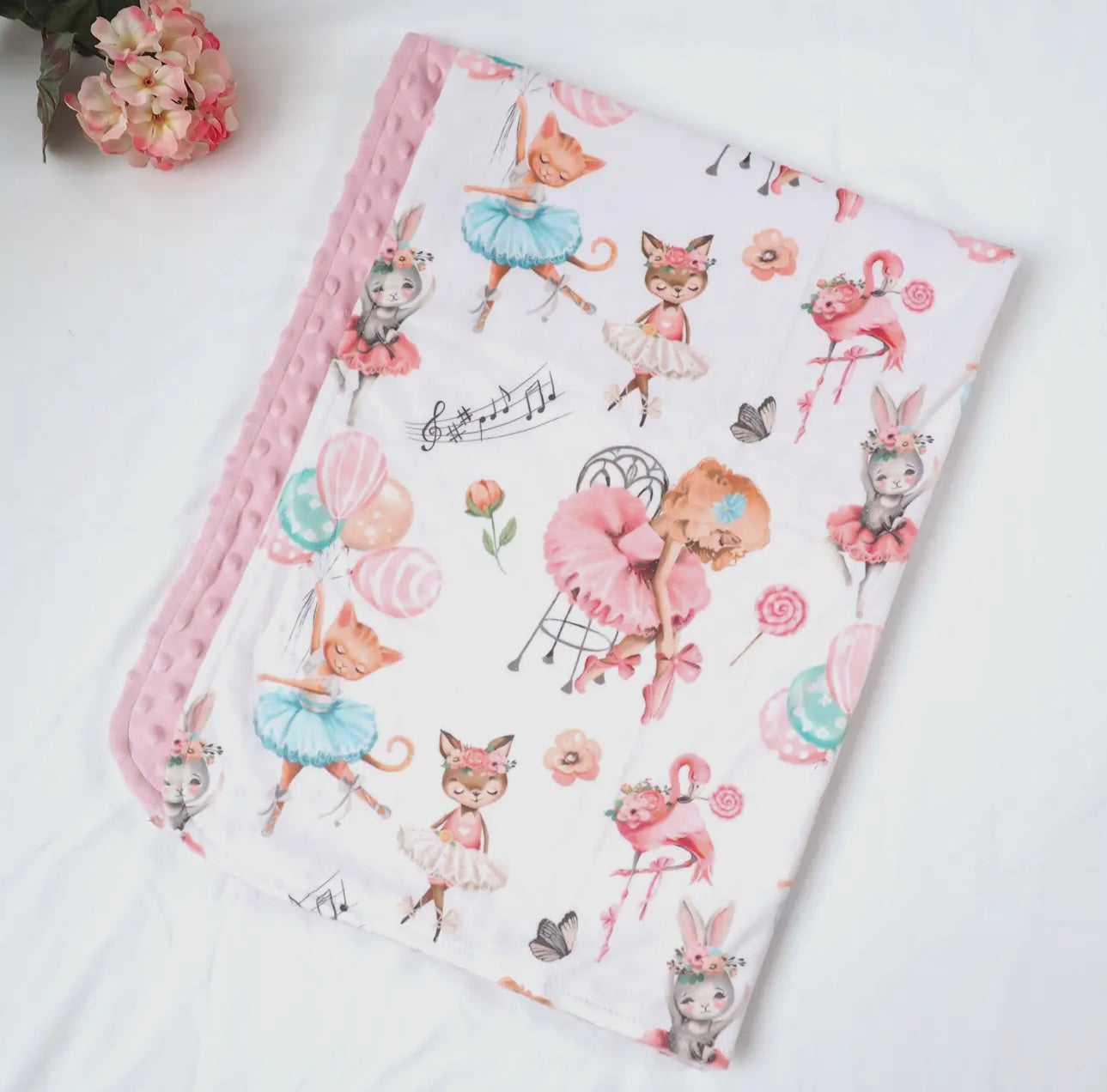 Baby and Toddler Minky Blanket- Ballerinas