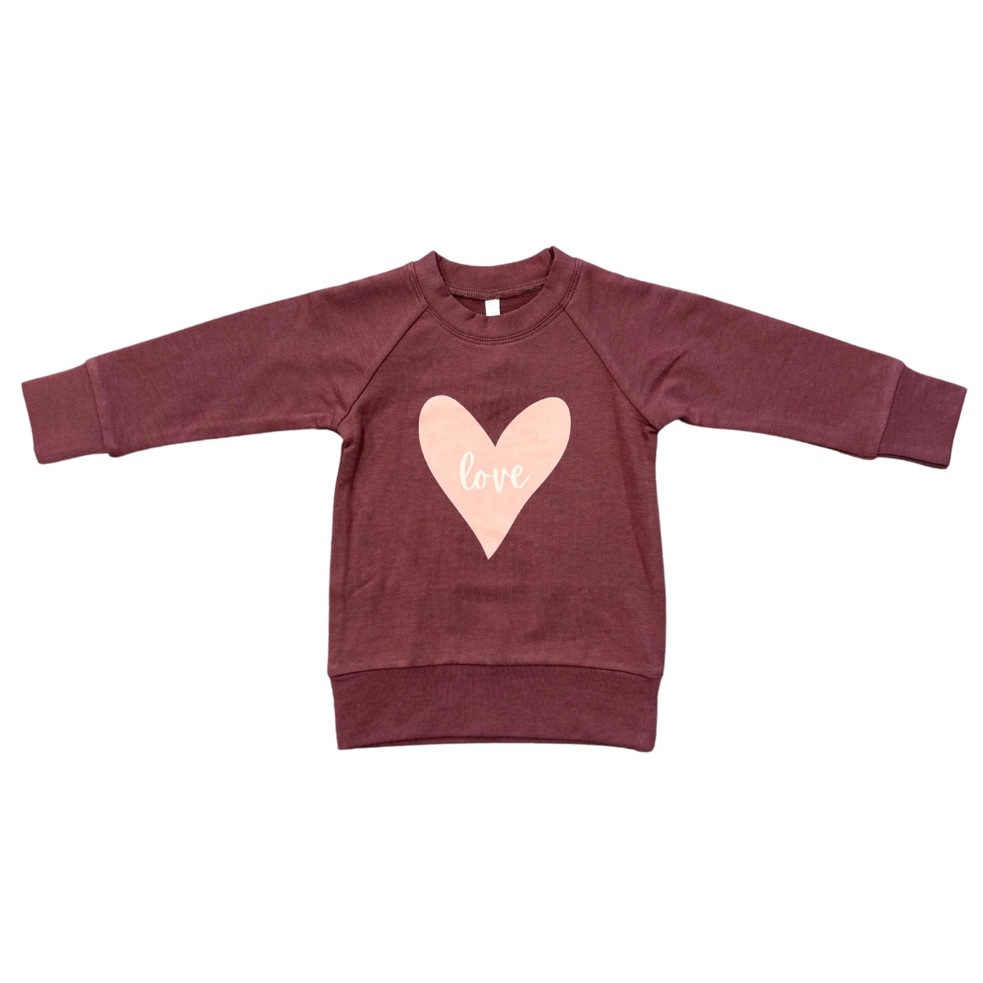 Girl's Raglan Sweatshirt-Love in Mellow Rose