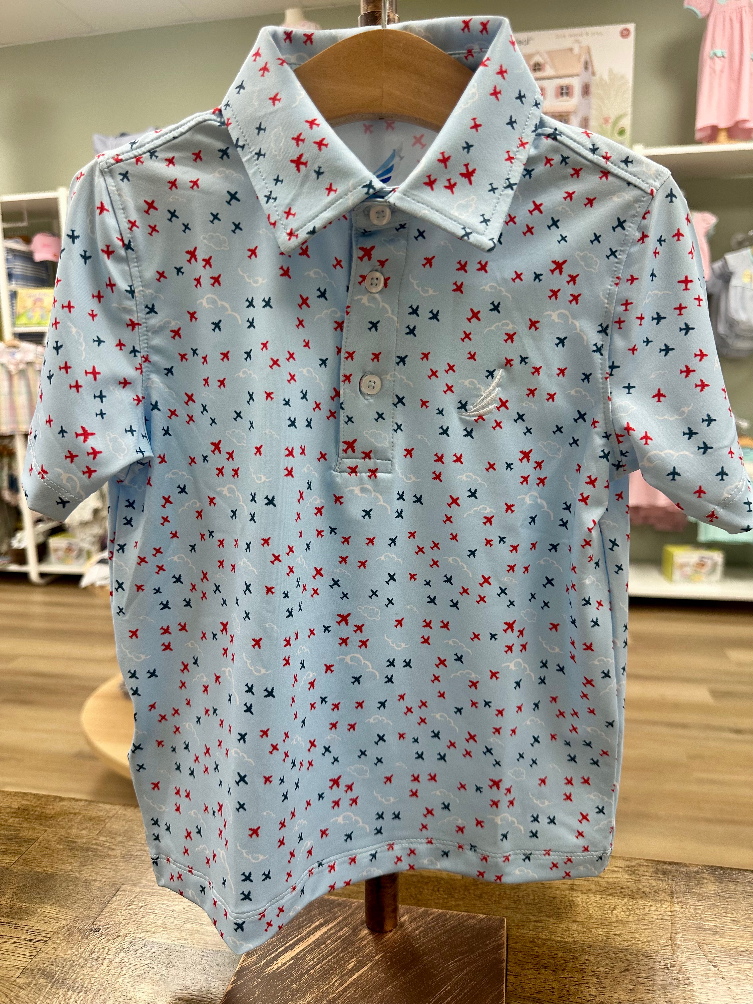 Miles-Airplane Print Polo