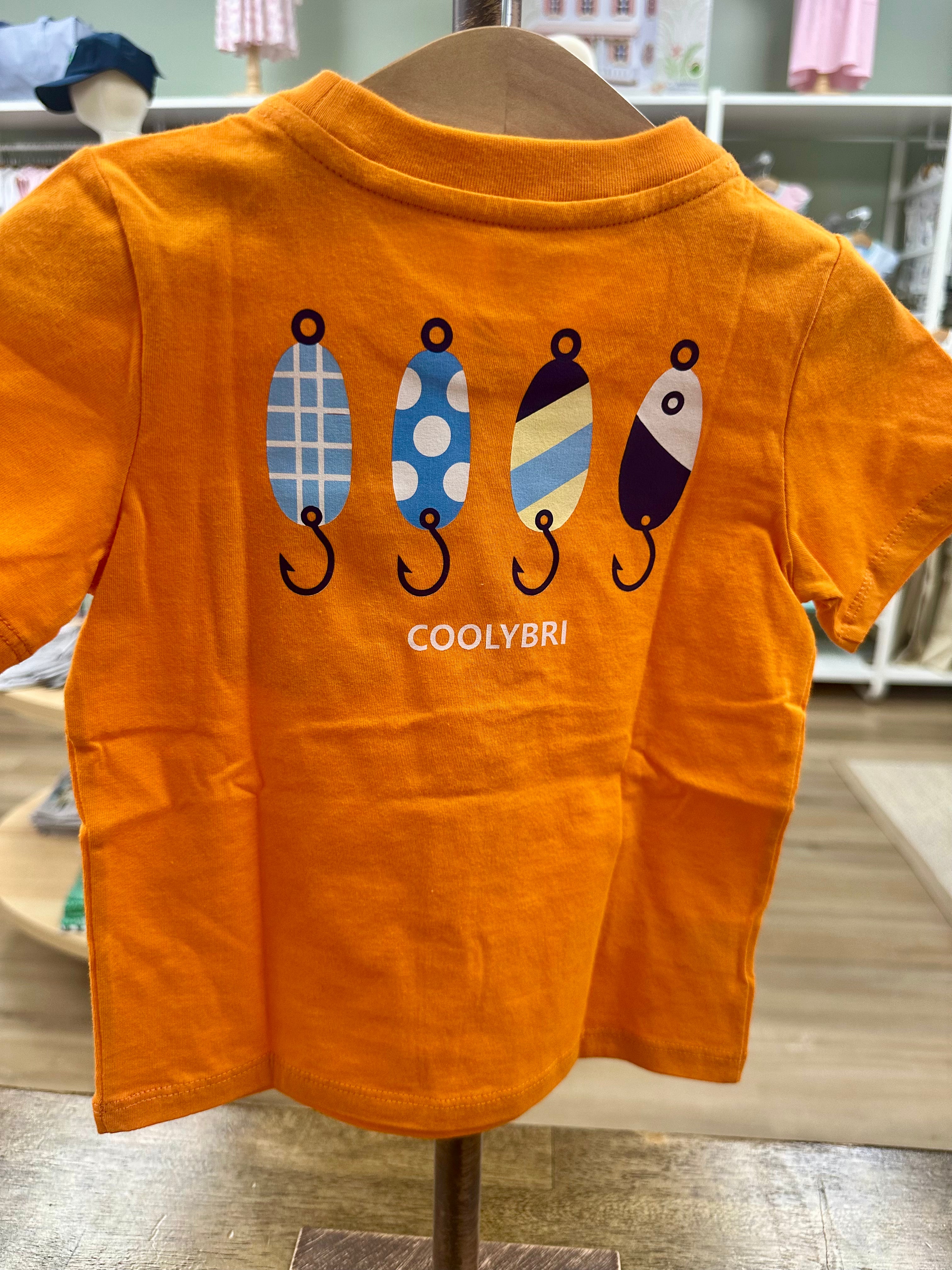 Asher-Solid Orange Fishing Lures Graphic Tee