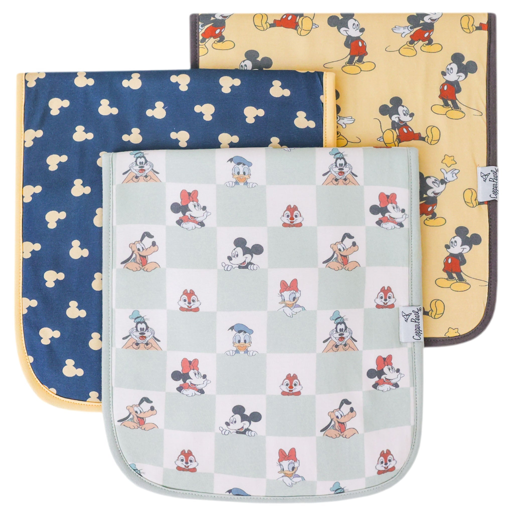 3 Pack Premium Burp Cloths - Mickey Mouse and Friends