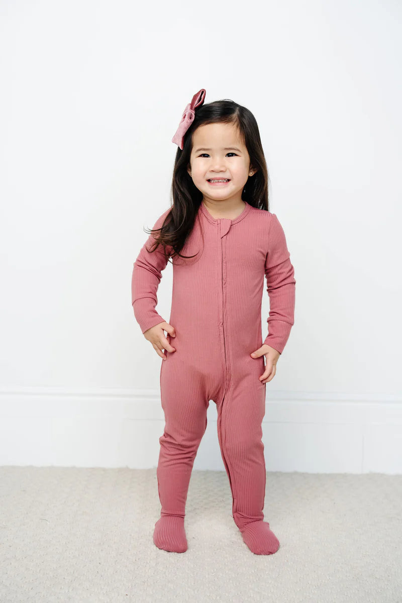 Marjorie Ribbed Zipper Footie