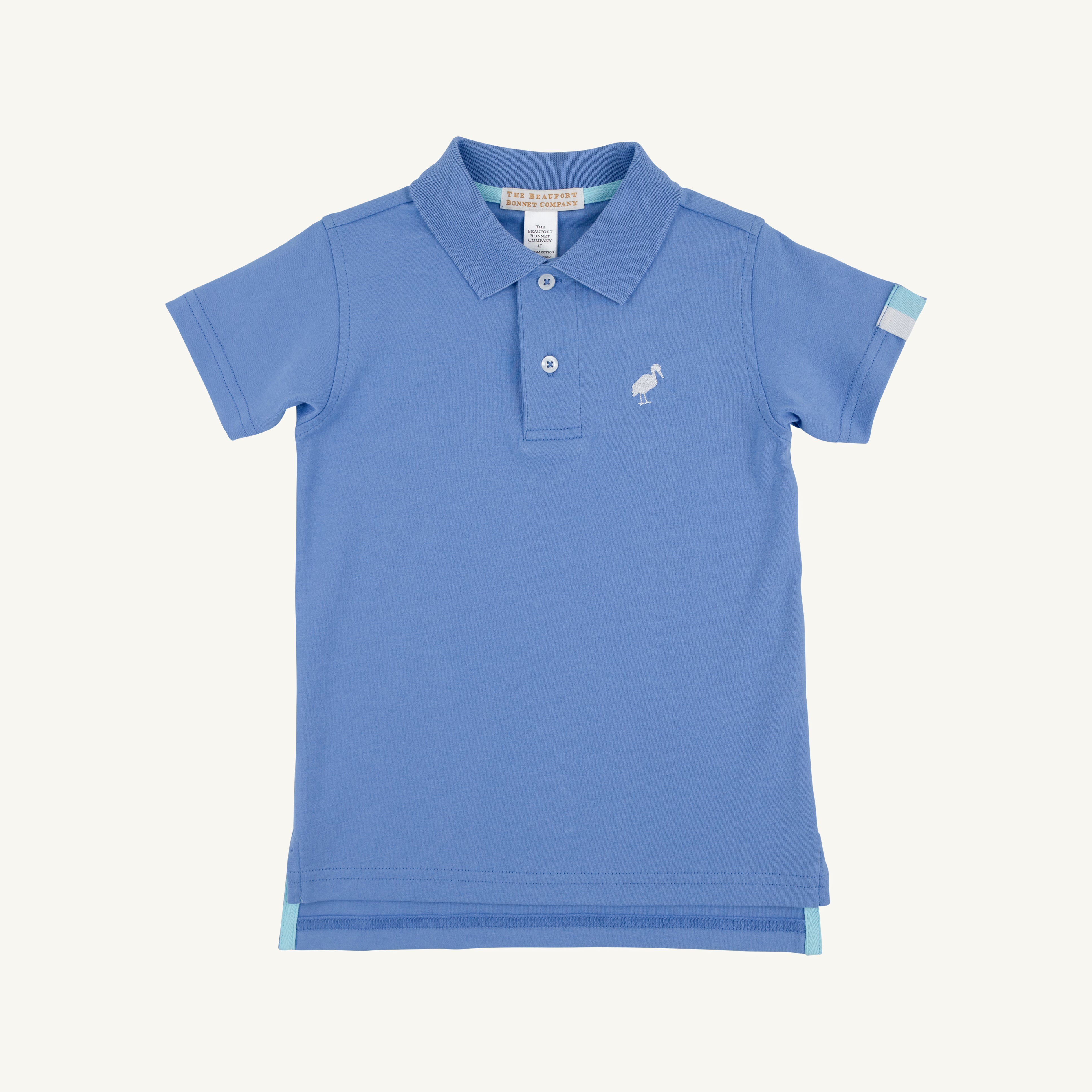 Prim and Proper Polo SS- Barbados Blue with Worth Avenue White Stork