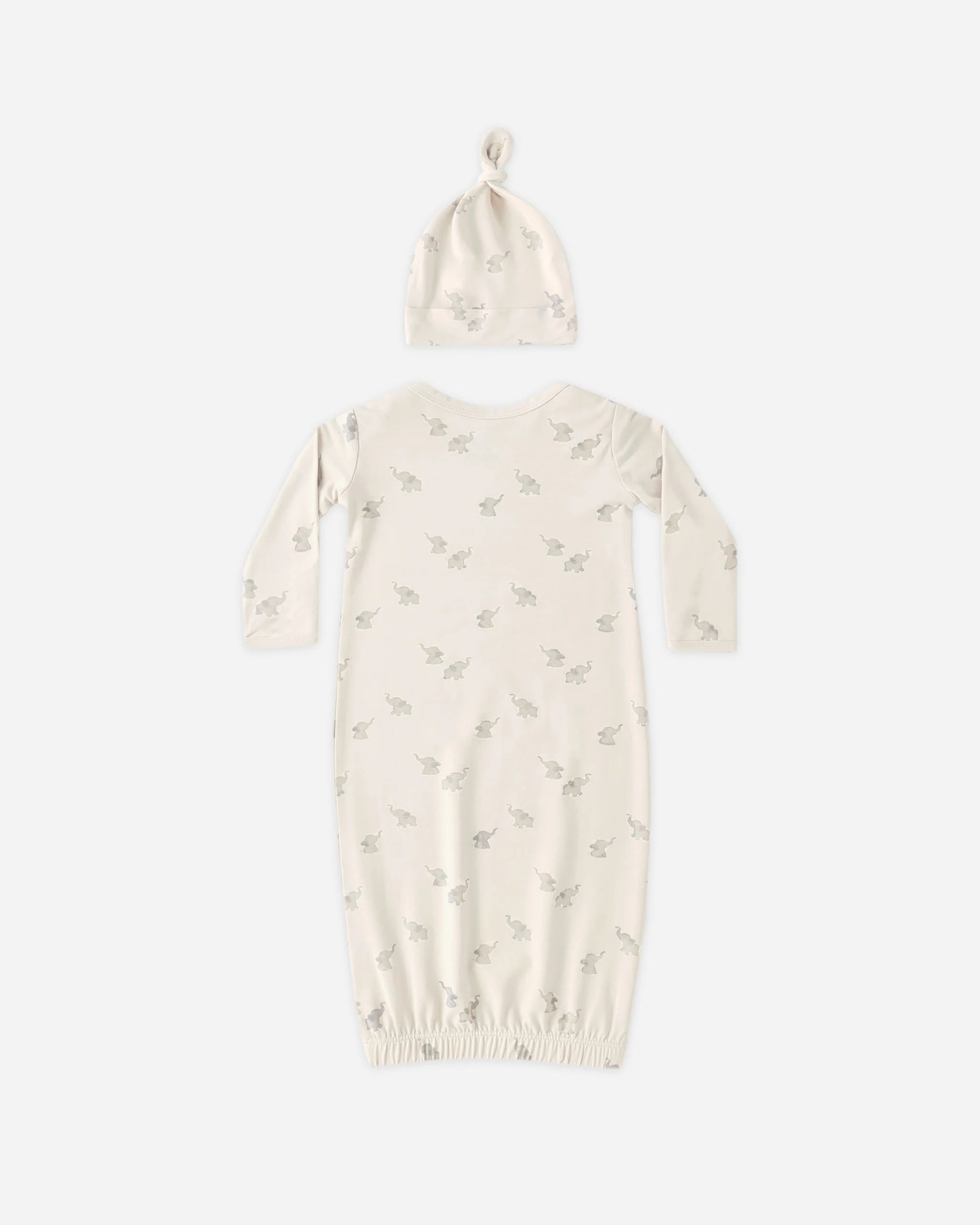 Bamboo Baby Gown + Hat Set || Elephants