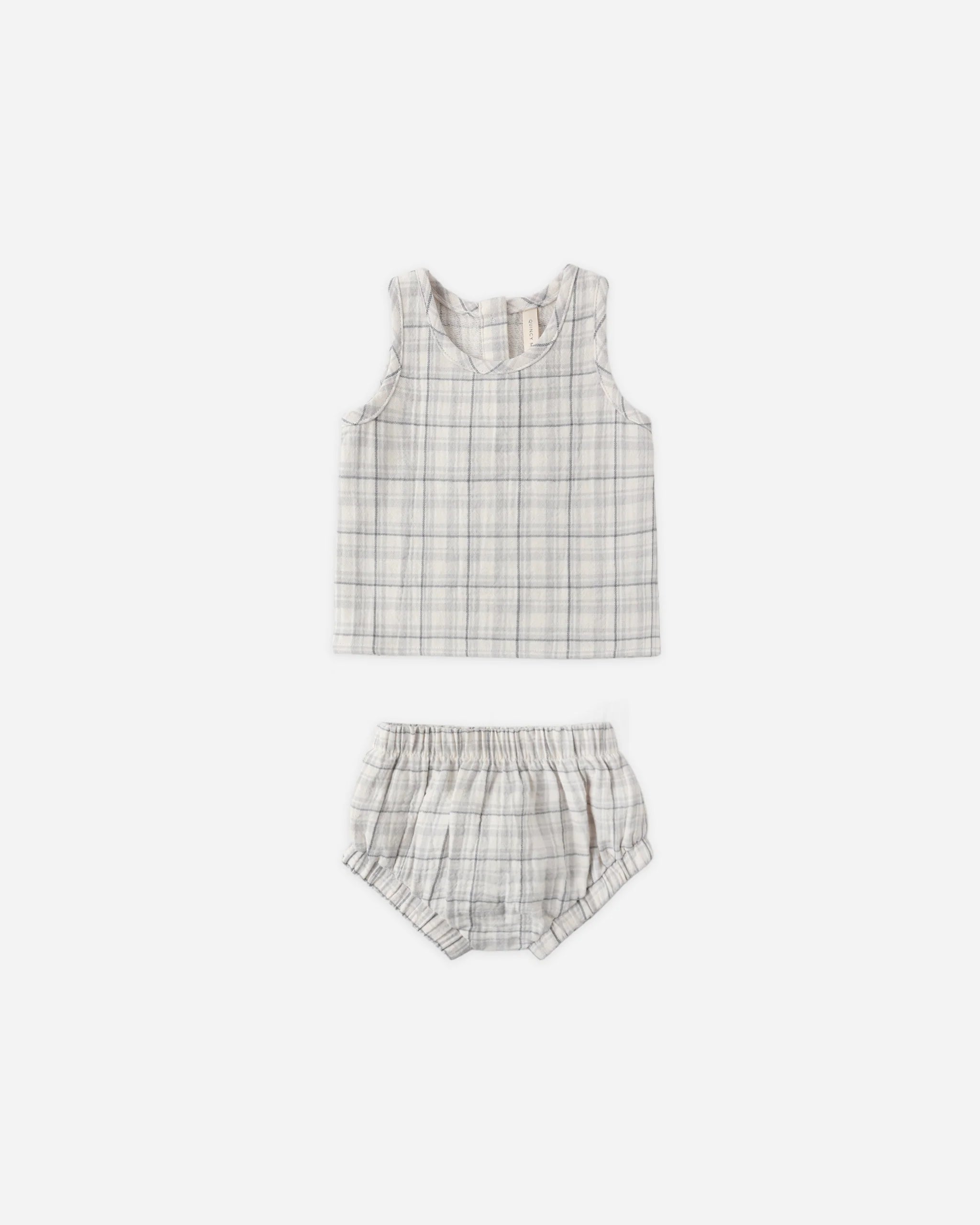 Woven Tank Set || Blue Plaid