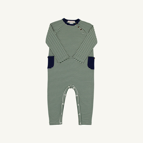 Rayburn Romper-Grier Green and Palmetto Pearl Stripe/Nantucket