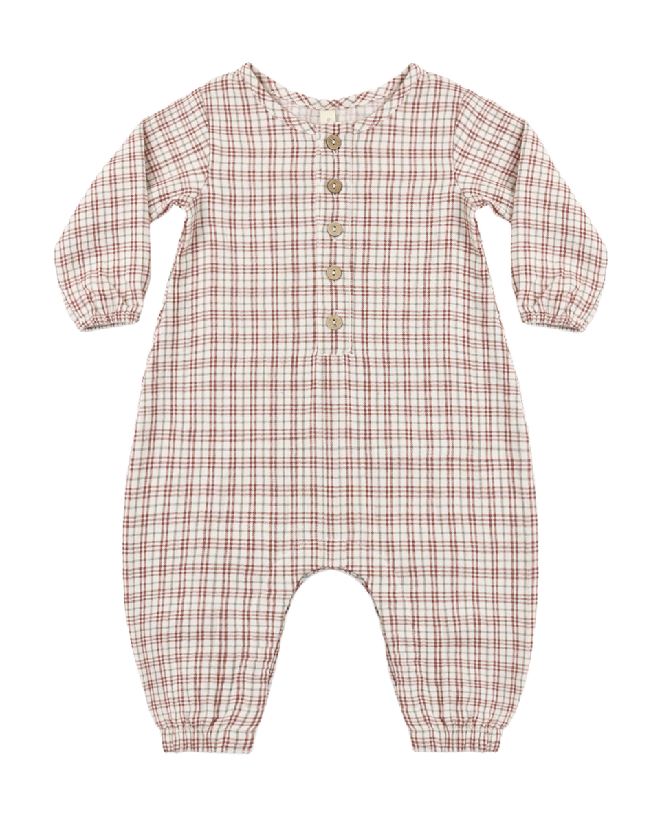 Woven Jumpsuit Christmas Plaid