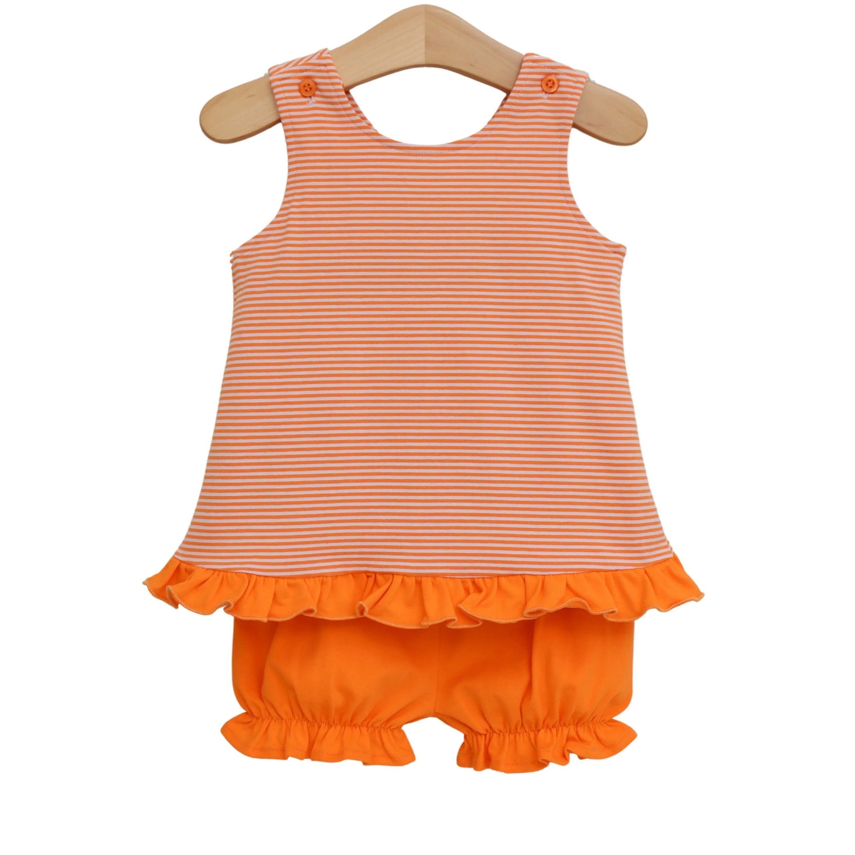 Let's Cheer! Swing Back Bloomer Set- Orange Stripe