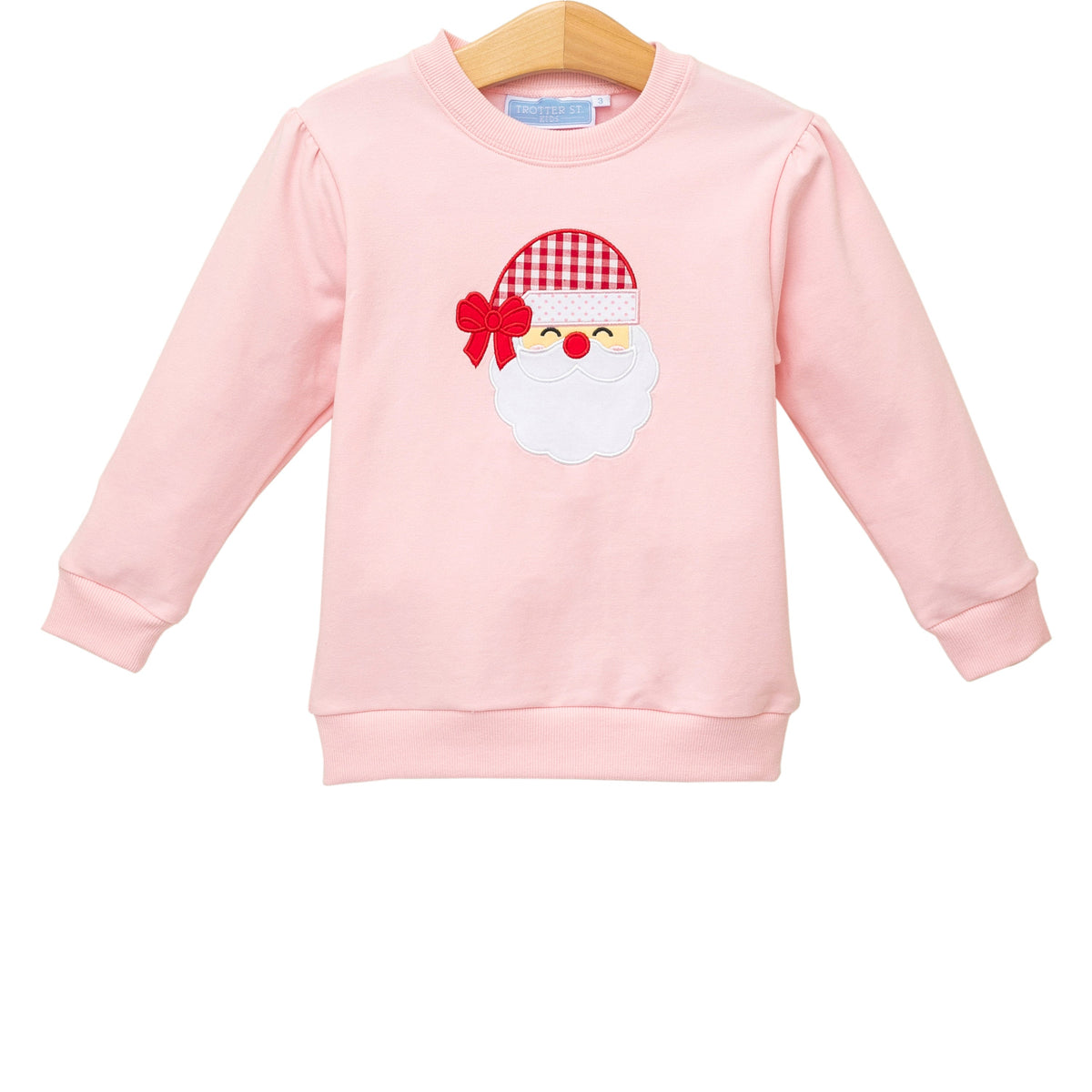 French Terry Pullover- Santa (Light Pink)