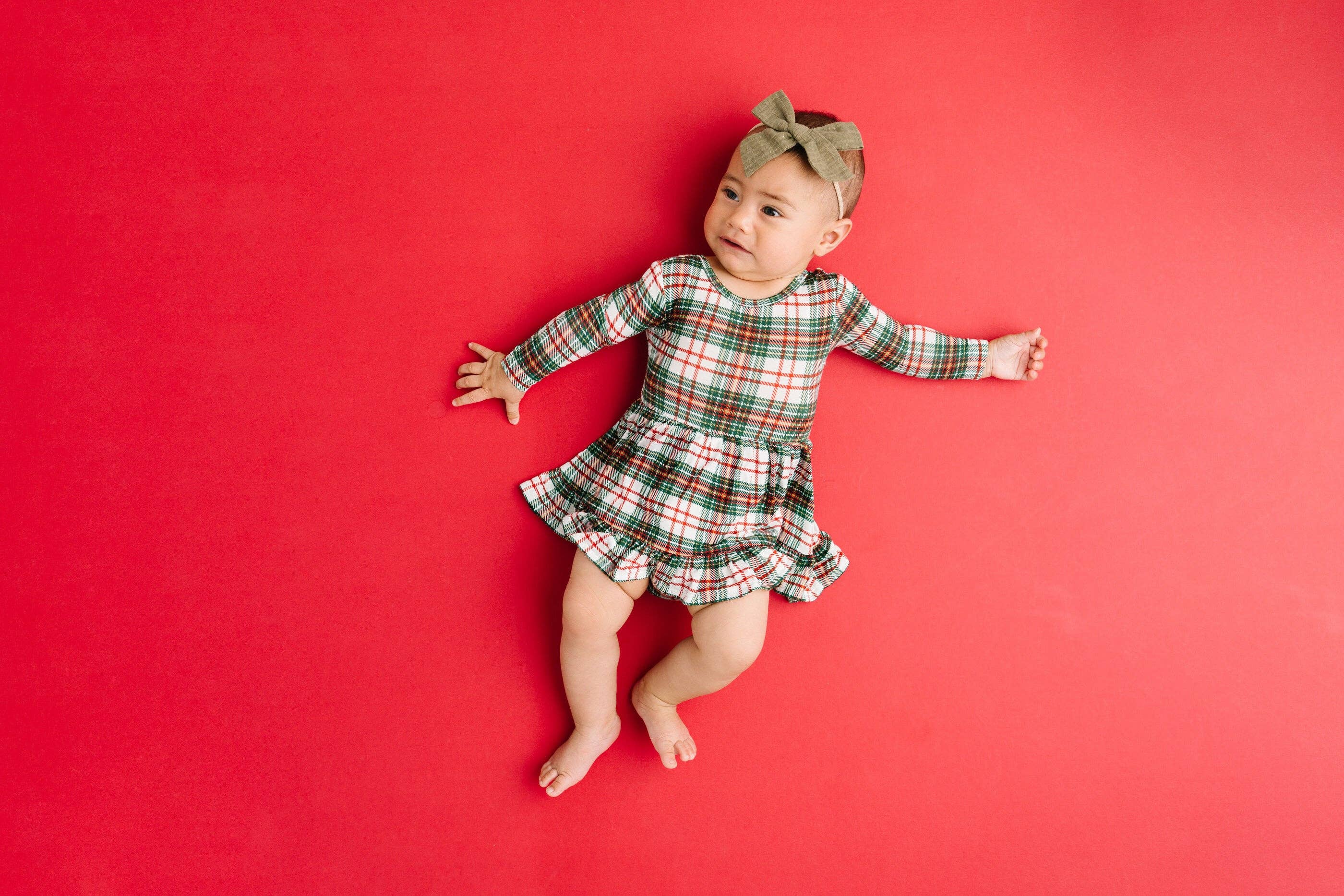 Christmas Plaid Bodysuit Bamboo Dress