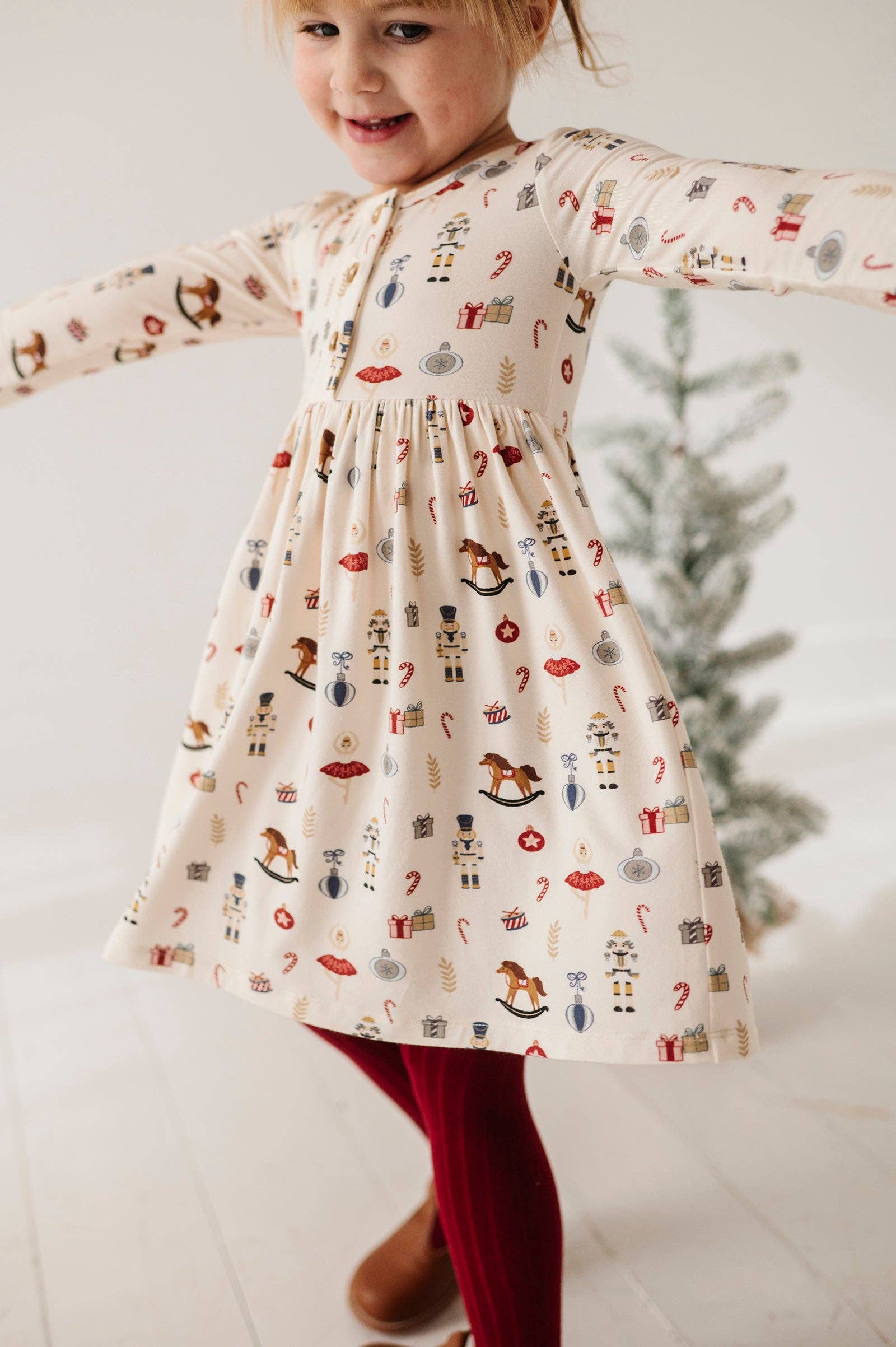 Long Sleeve Henley Dress Bamboo